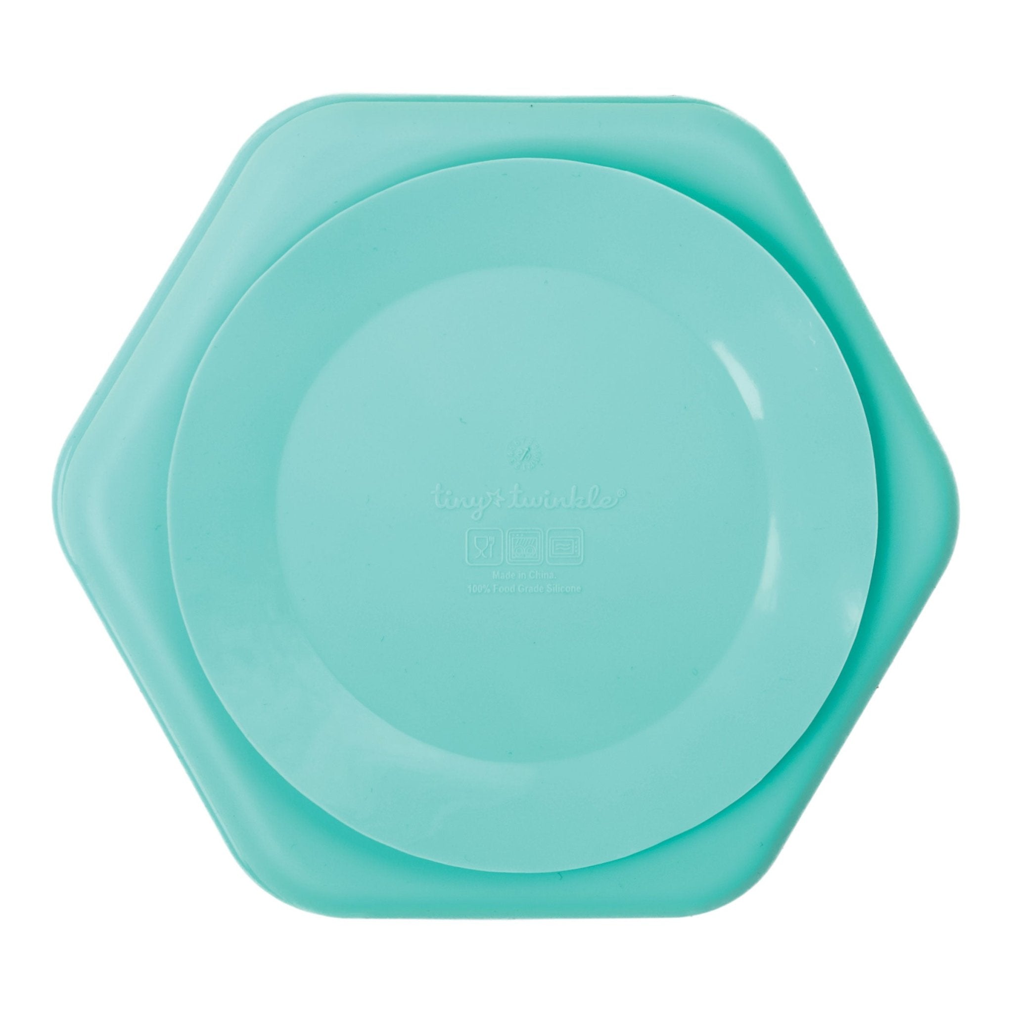 Tiny Twinkle - Silicone Suction Plate and Lid Set - Mint
