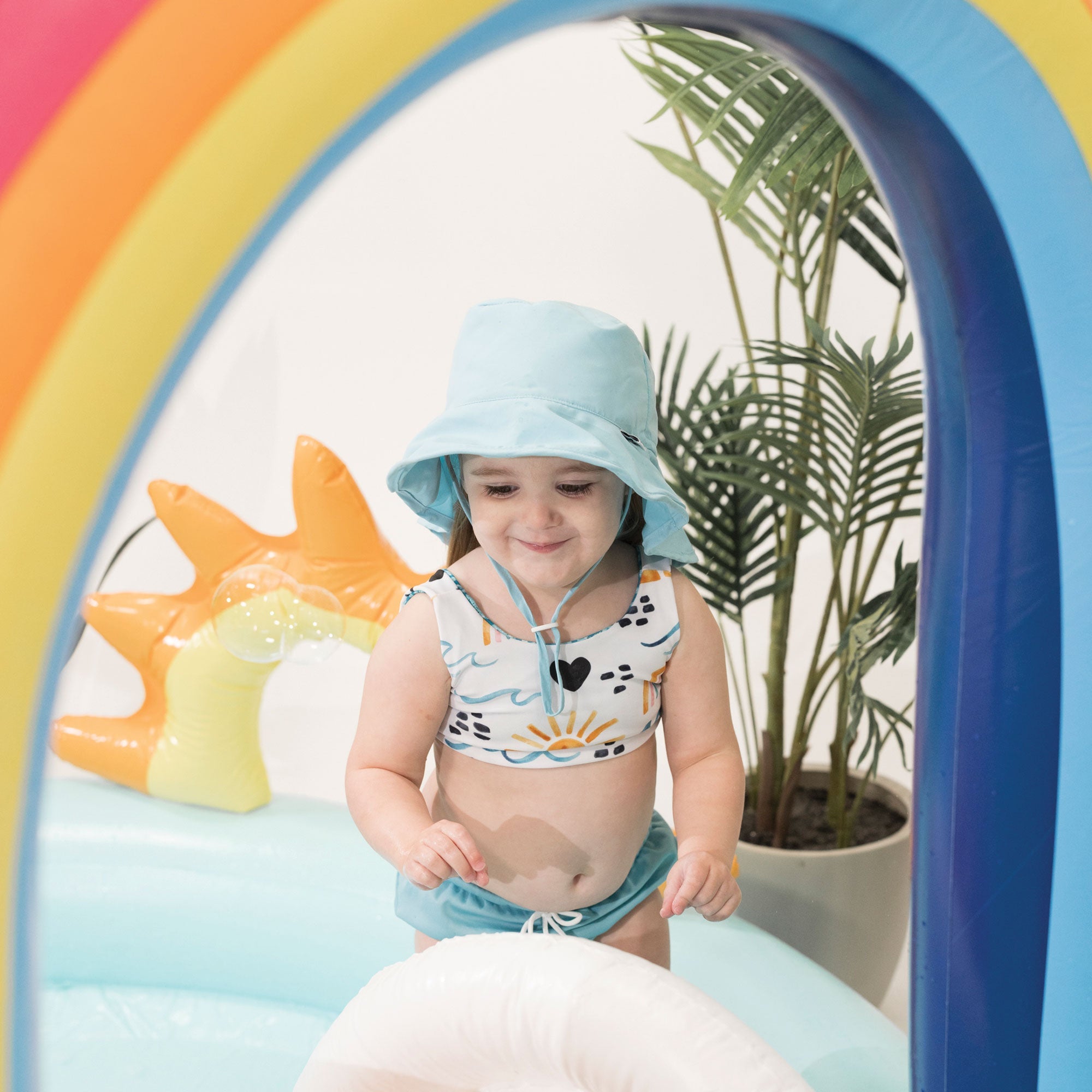 Tiny Twinkle - Sun Protection Flap Hat UPF 50+ - Light Blue