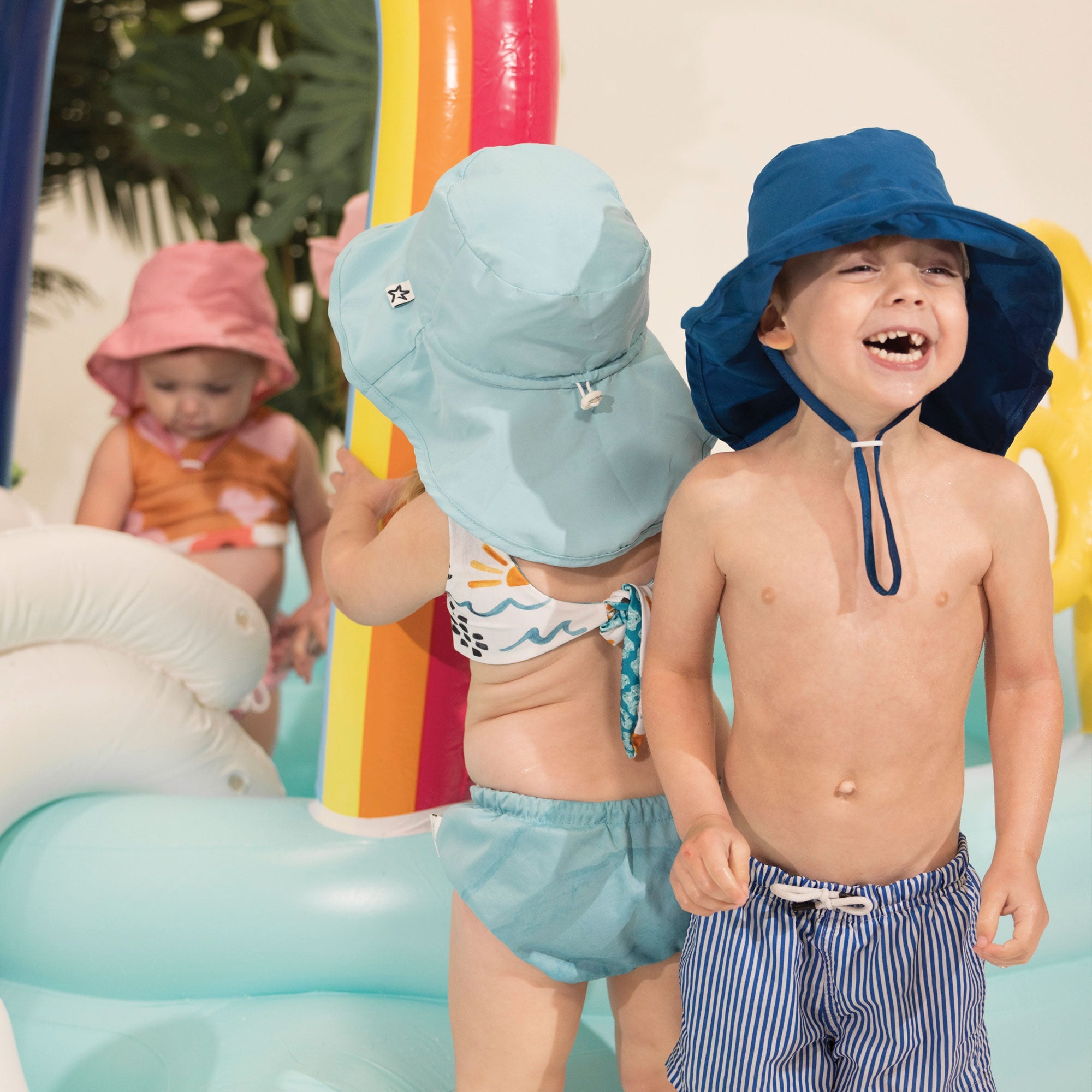 Tiny Twinkle - Sun Protection Flap Hat UPF 50+ - Light Blue