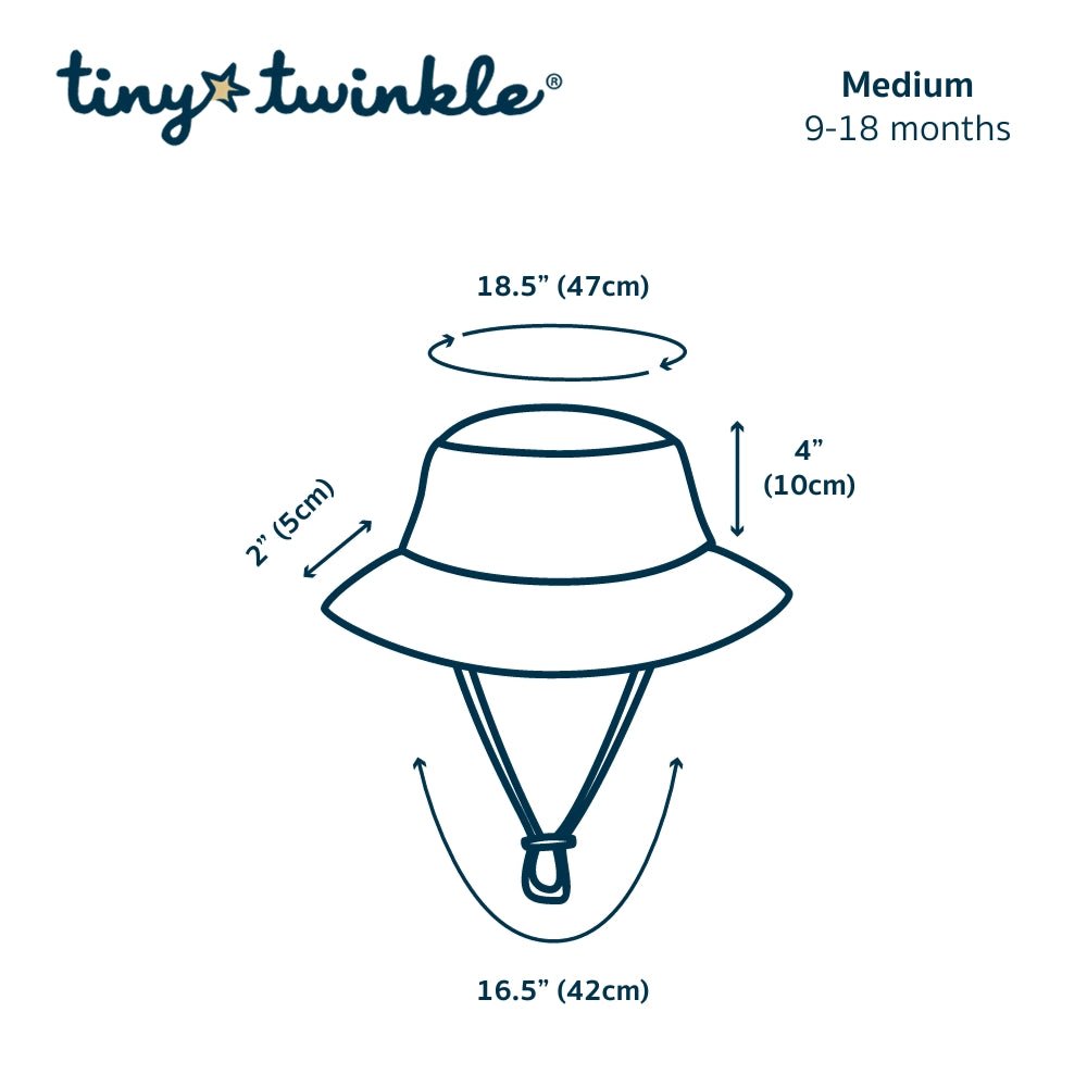 Tiny Twinkle - UPF 50+ Kids Sun Bucket Hat - Monstera