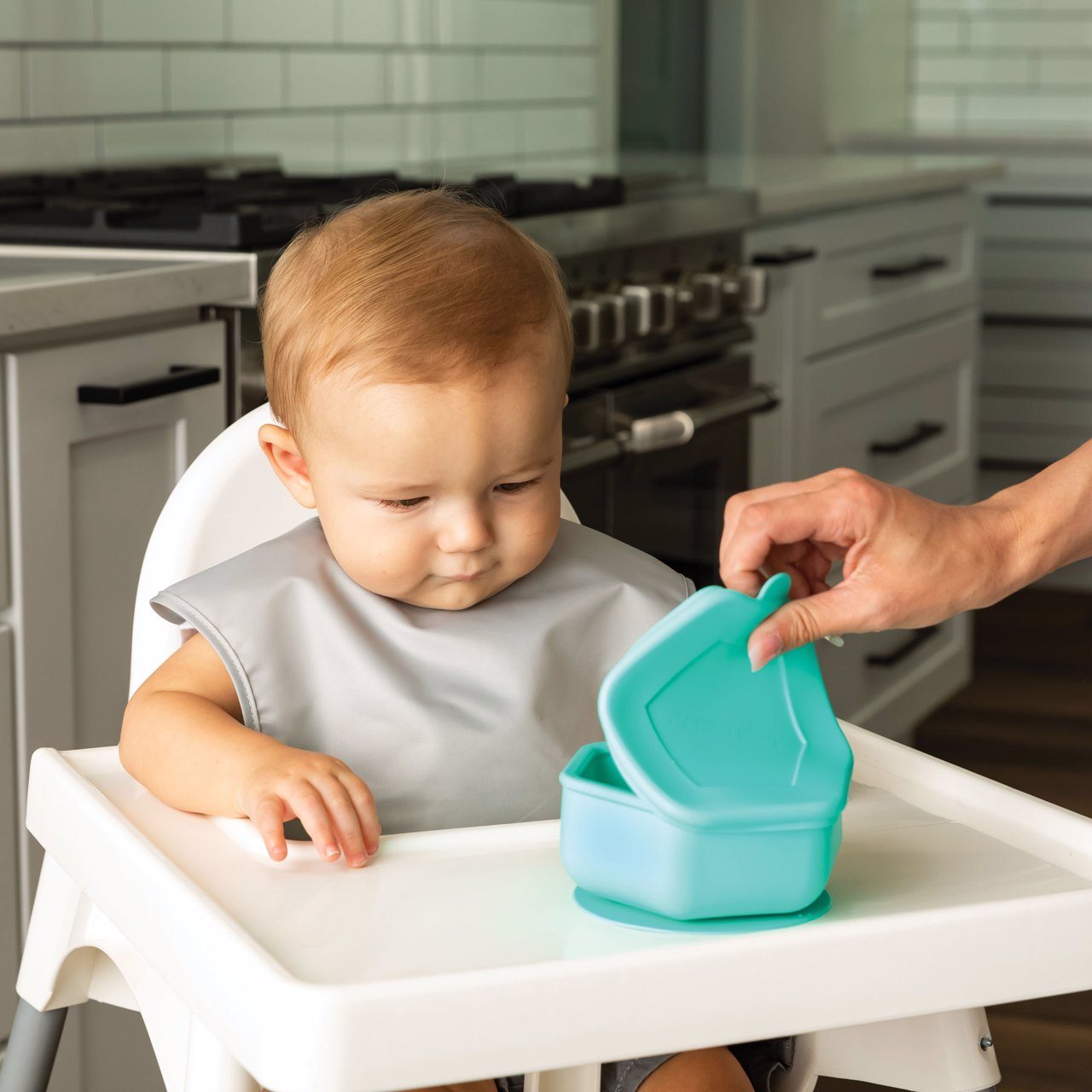 Tiny Twinkle - Silicone Suction Bowl and Lid Set - Mint