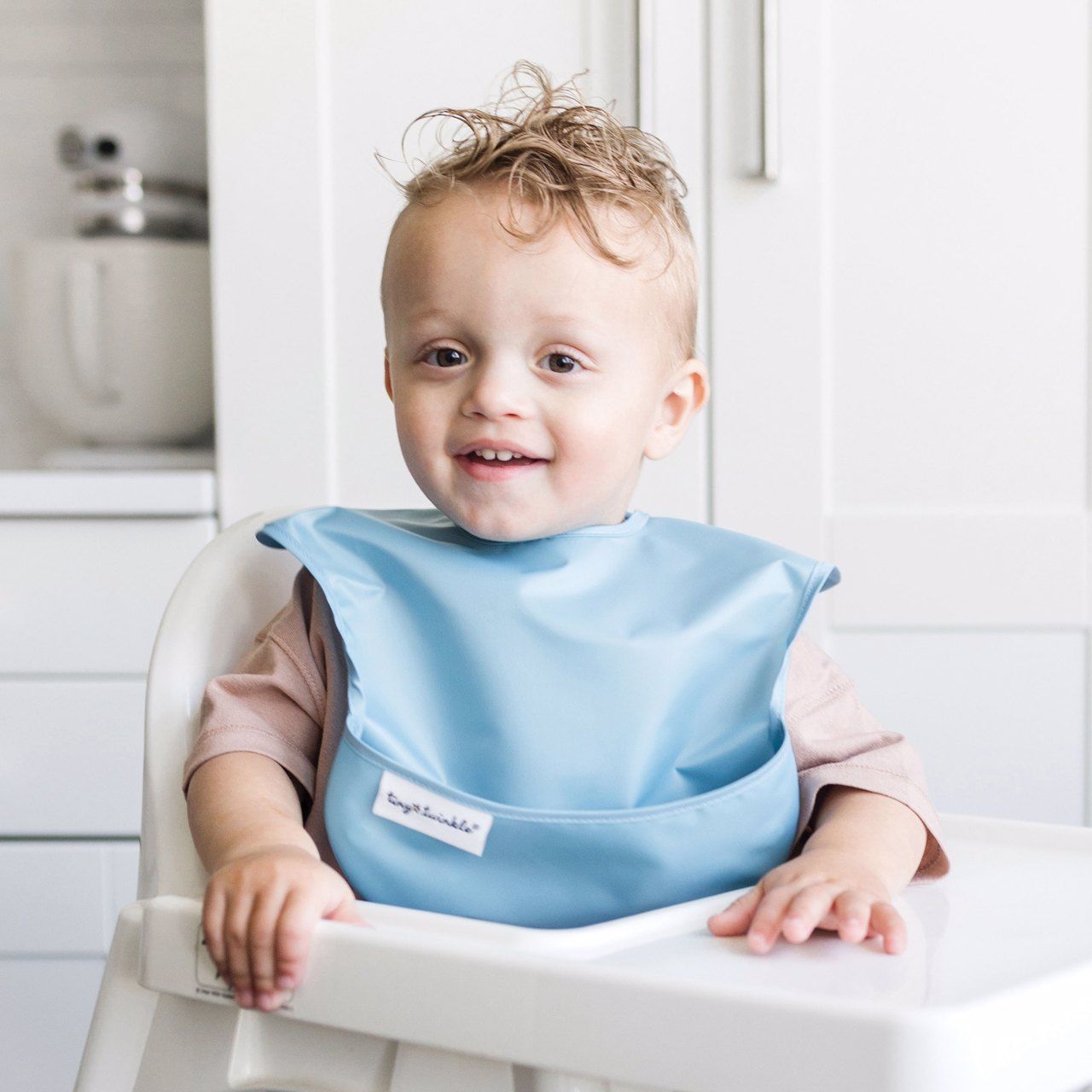 Tiny Twinkle - Mess-Proof Easy Bib Set of 3 - Grey, Light Blue & Green