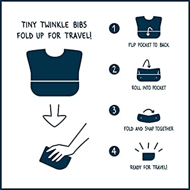 Tiny Twinkle - Mess-Proof Easy Bib Set of 3 - Grey, Light Blue & Green