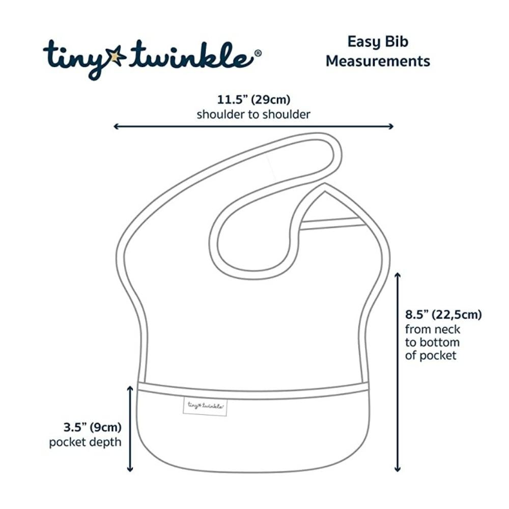 Tiny Twinkle - Mess-Proof Easy Bib Set of 3 - Grey, Light Blue & Green