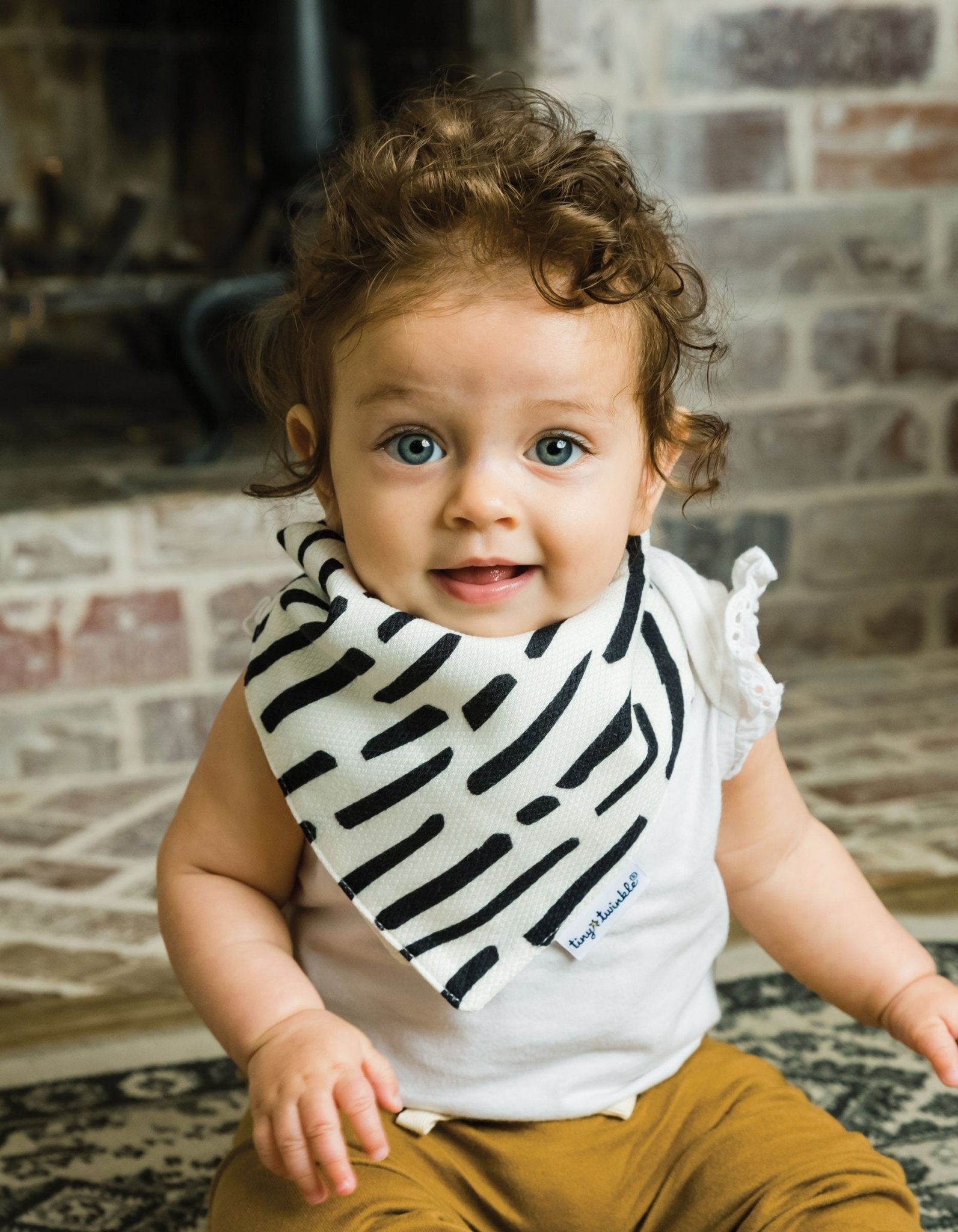 Tiny Twinkle - Kaffle® Bandana Bib - Black & White Set of 2