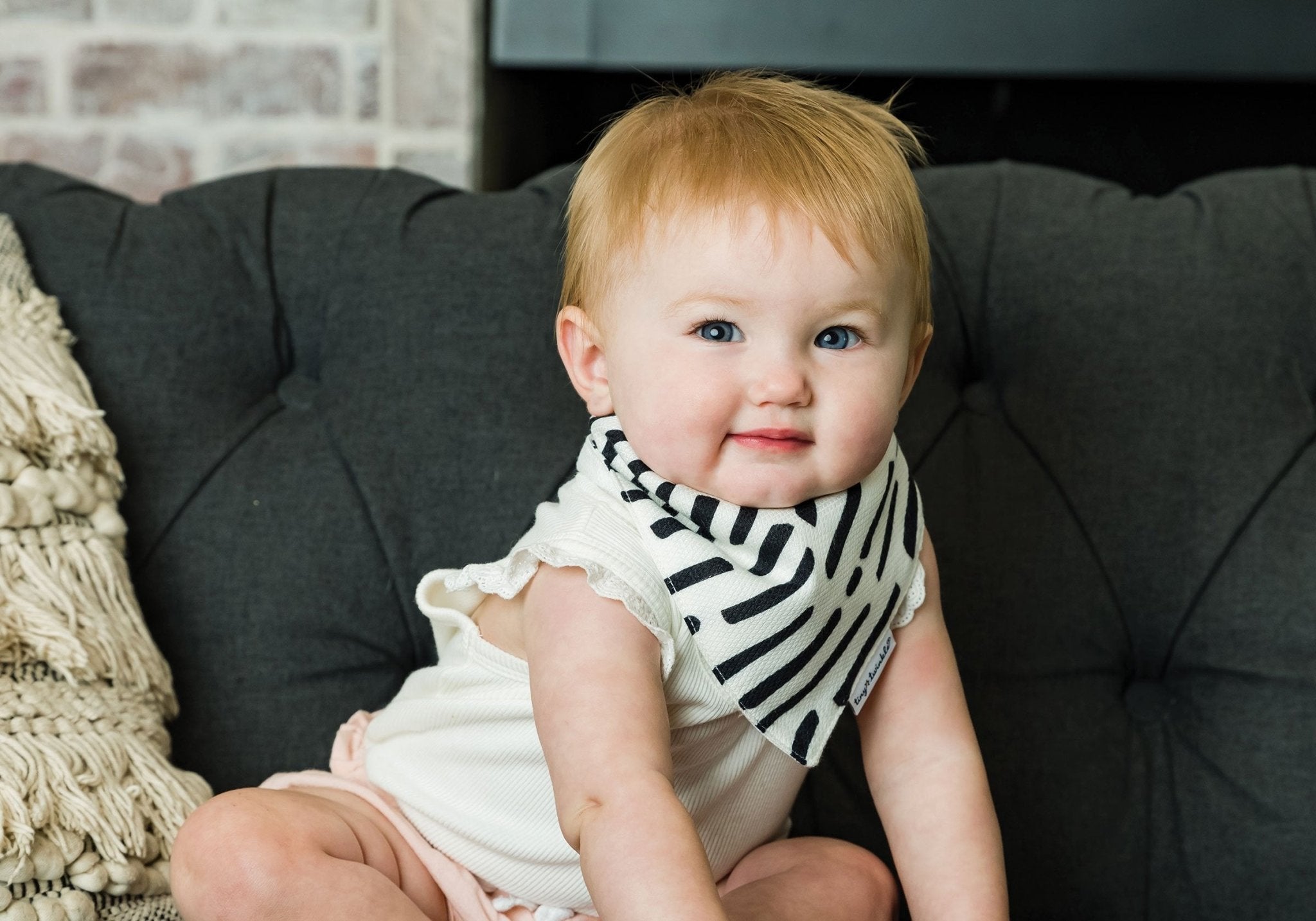 Tiny Twinkle - Kaffle® Bandana Bib - Black & White Set of 2