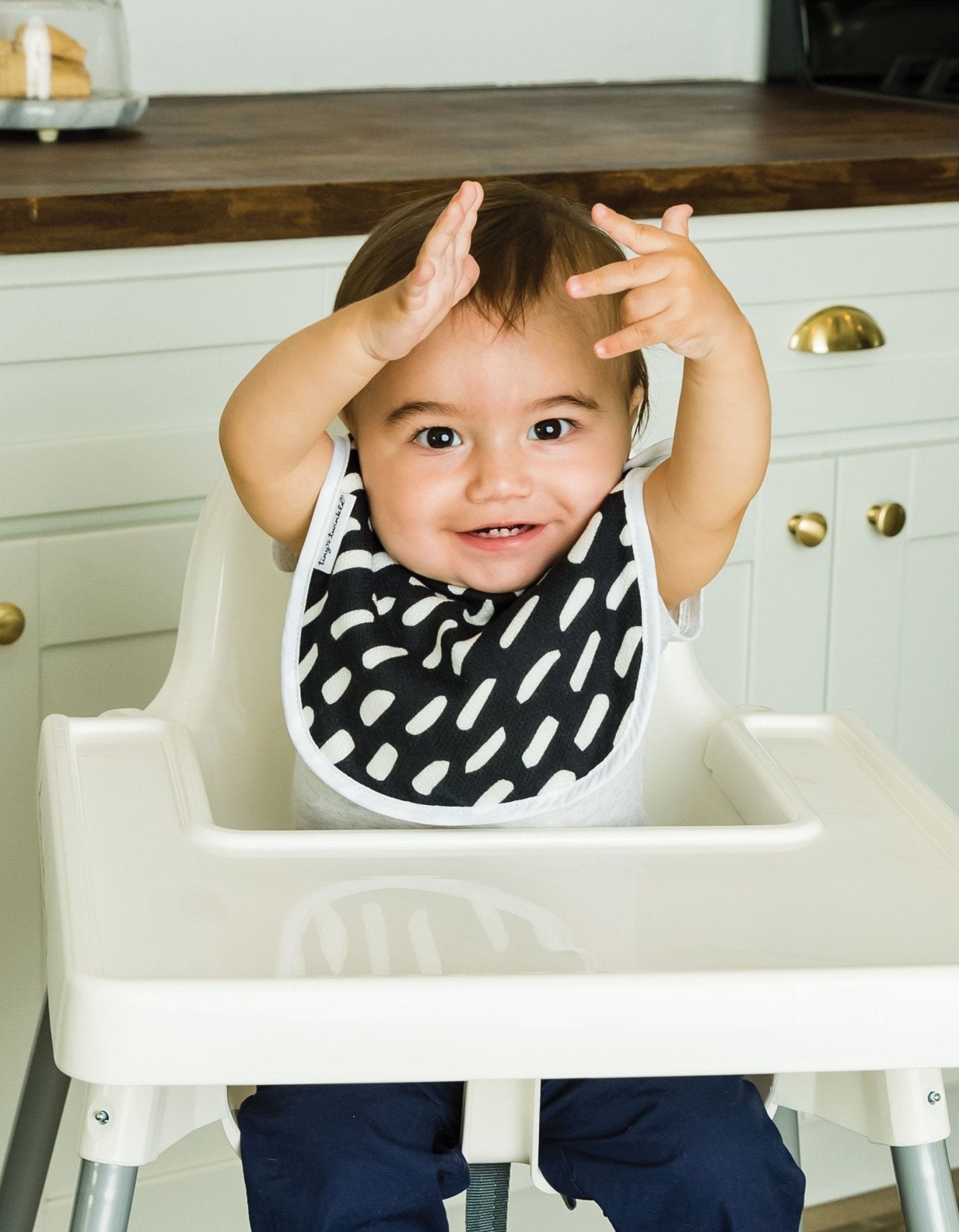 Tiny Twinkle - Kaffle® Feeder Bib - Black & White Set of 3