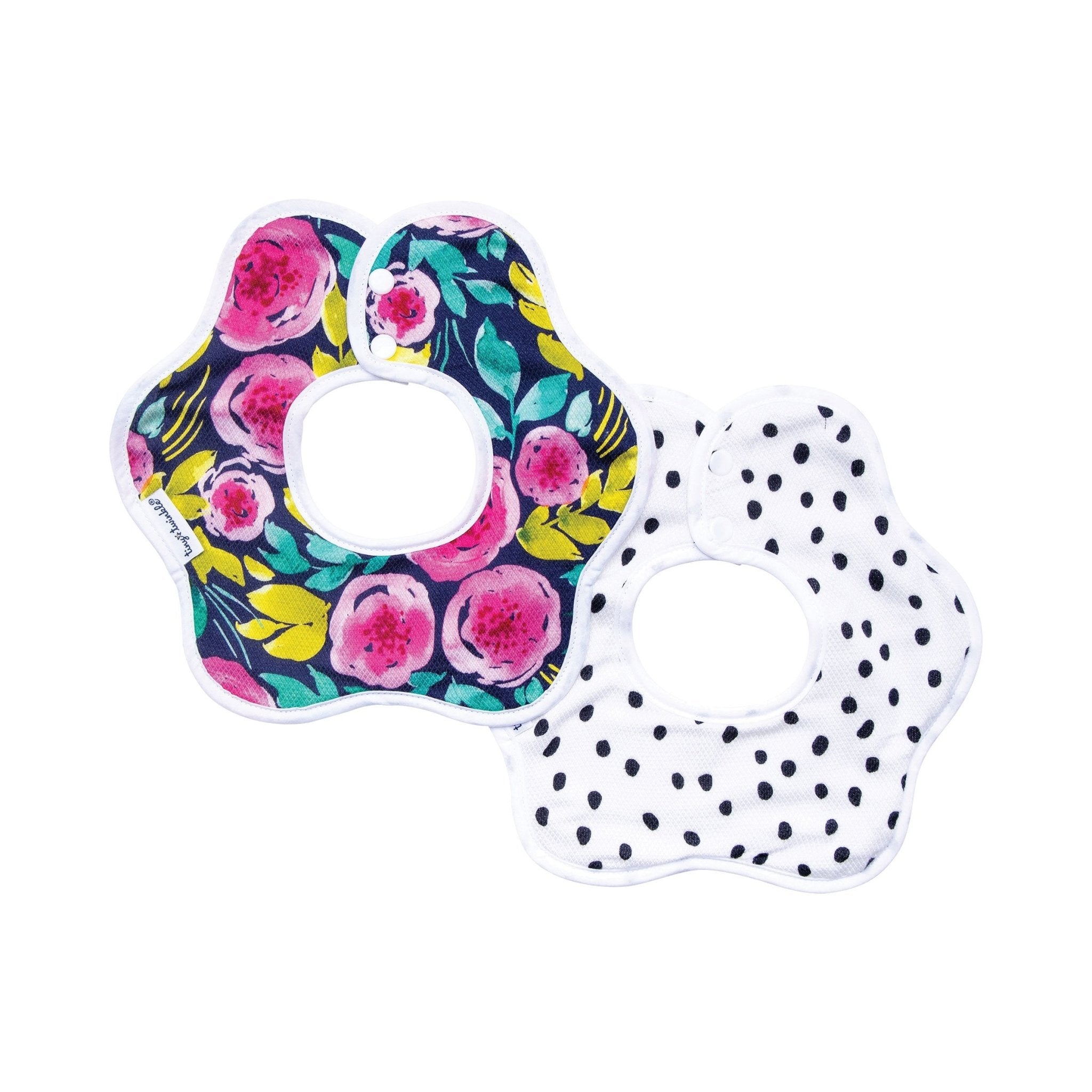 Tiny Twinkle - Kaffle® Roundabout Bib - Painted Peony Set of 2