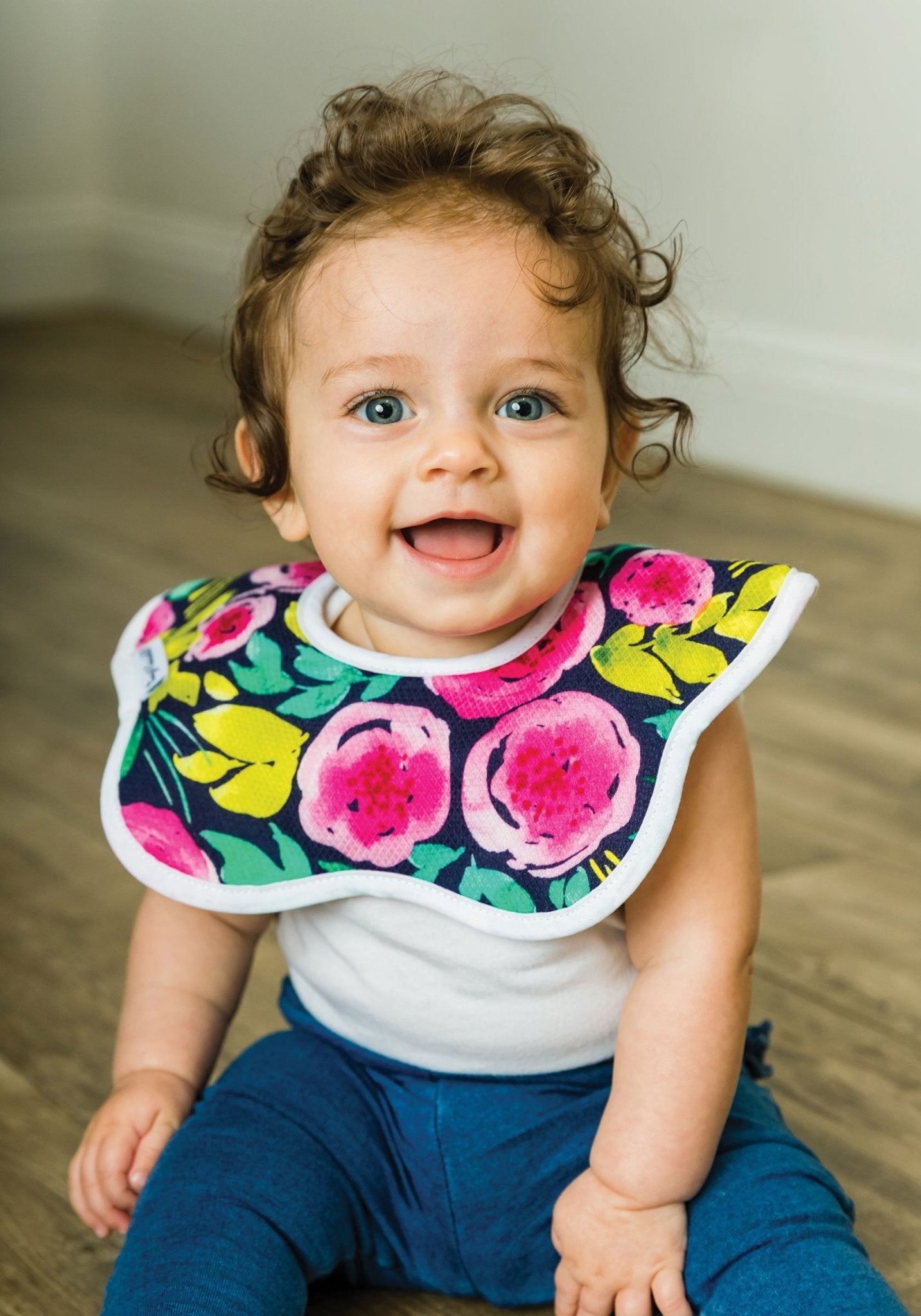 Tiny Twinkle - Kaffle® Roundabout Bib - Painted Peony Set of 2