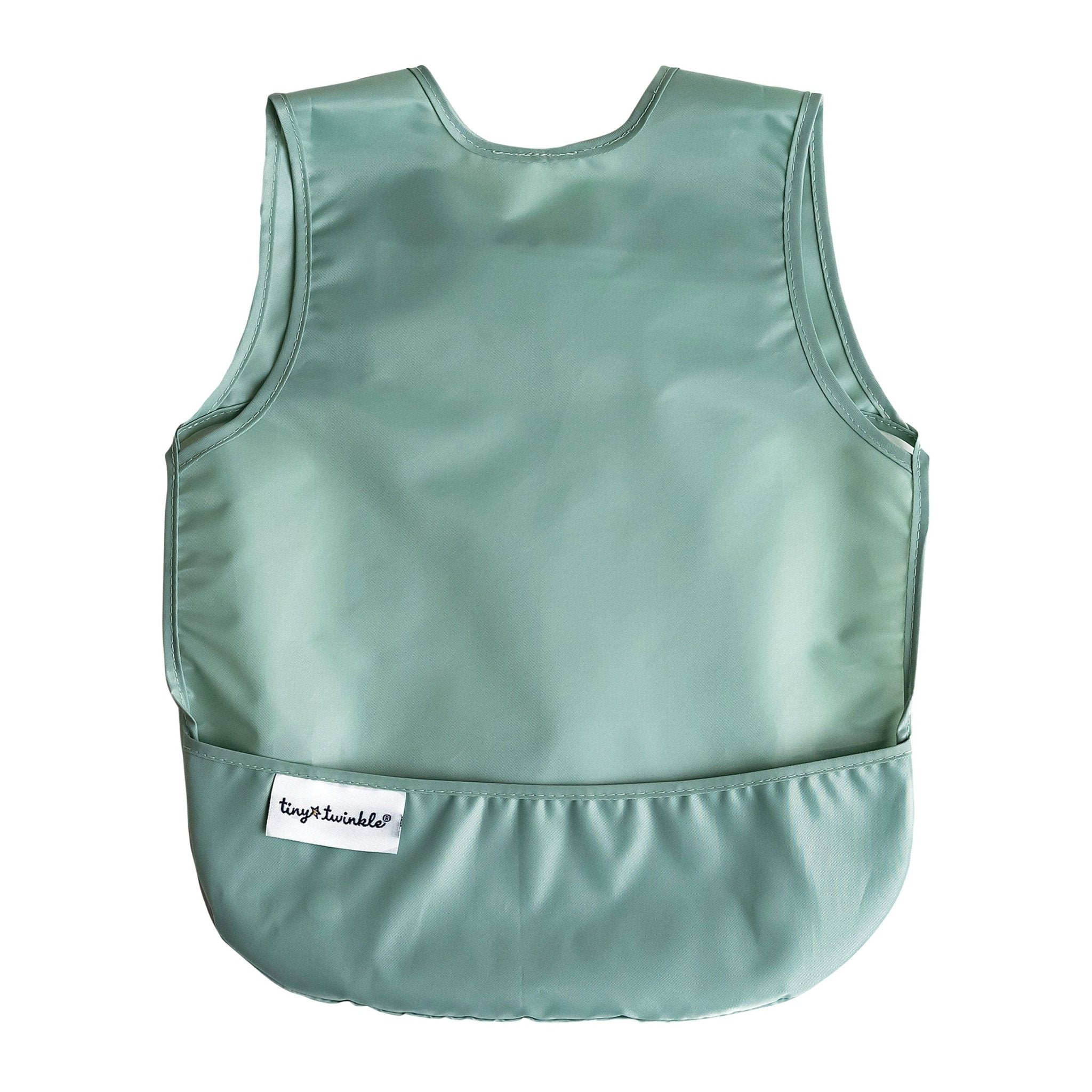 Tiny Twinkle - Mess - Proof Apron Bib 2 Pack - Sage, Charcoal