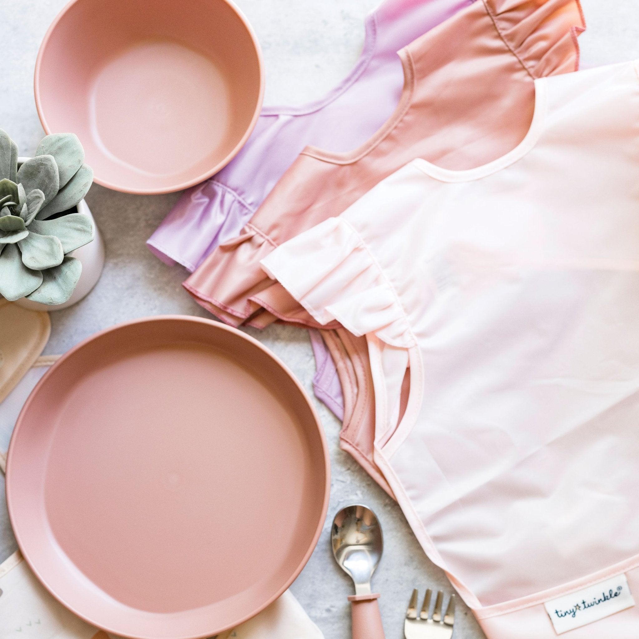 Tiny Twinkle - Mess - Proof Apron Bib - Pink