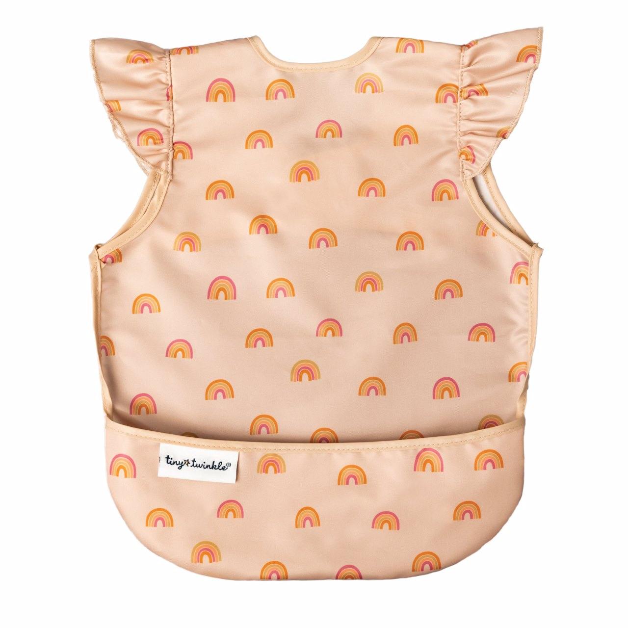 Tiny Twinkle - Mess - Proof Apron Bib Ruffle - Boho Rainbow