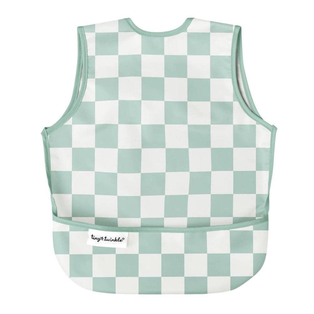 Tiny Twinkle - Mess - Proof Apron Bib - Sage Checkers