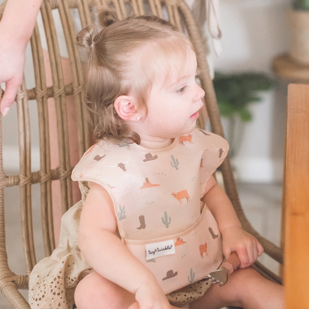 Tiny Twinkle - Mess - Proof Easy Bib 3 pack - Cowboy, Cinnamon, Sage
