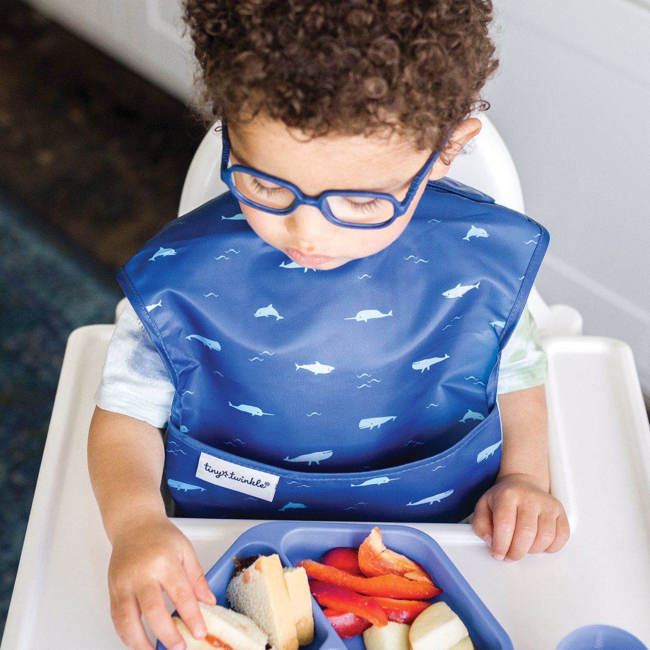 Tiny Twinkle - Mess - Proof Easy Bib - Ocean Set of 3