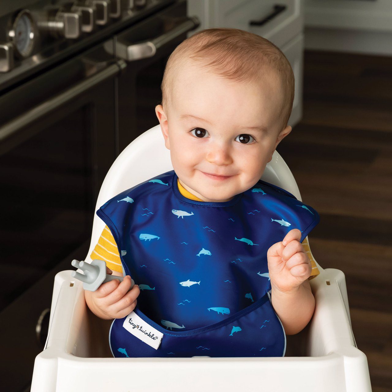 Tiny Twinkle - Mess - Proof Easy Bib - Ocean Set of 3