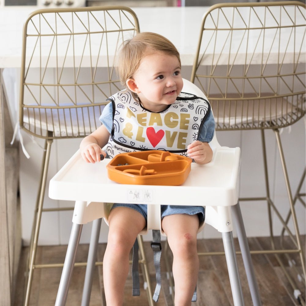 Tiny Twinkle - Mess - Proof Easy Bib - Peace & Love