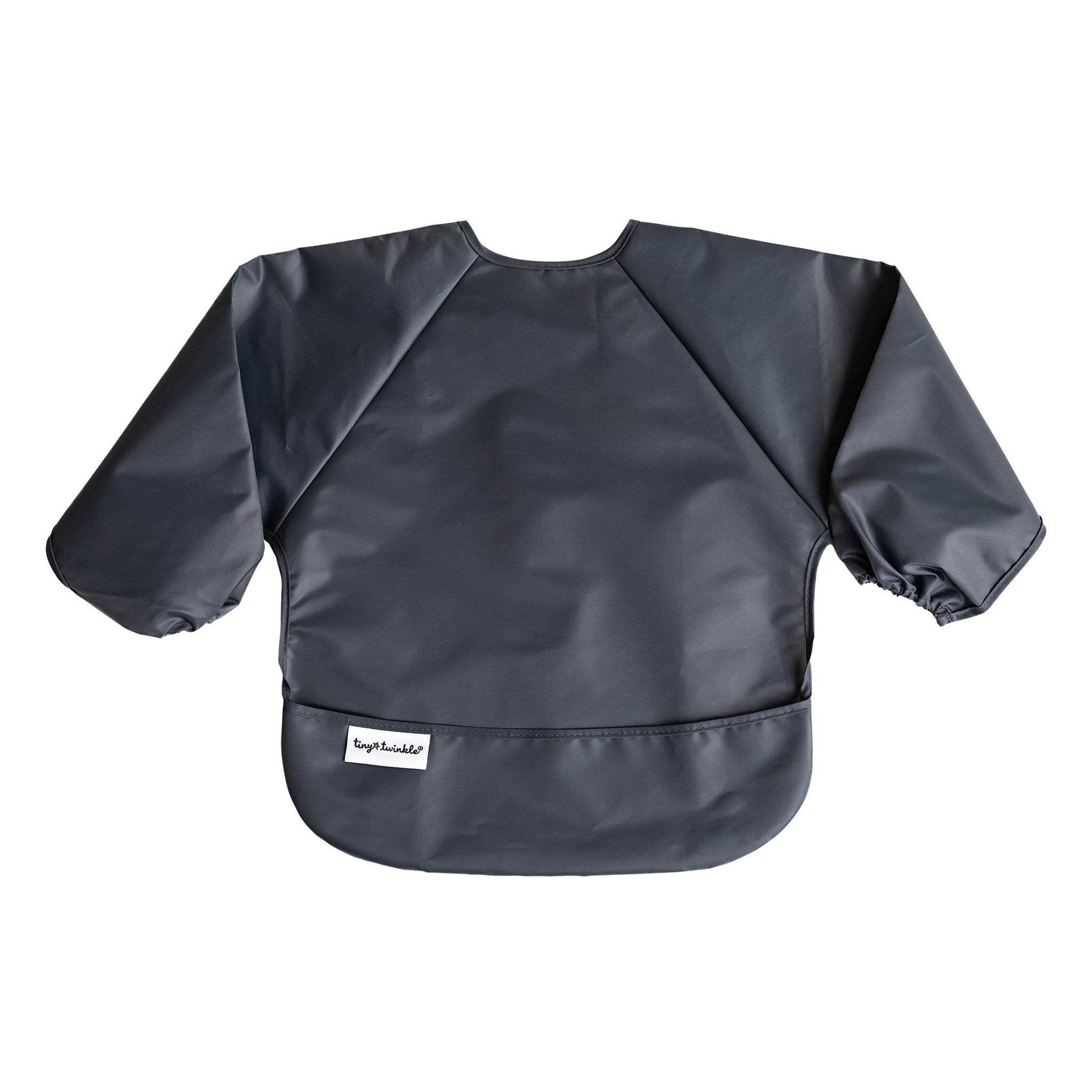 Tiny Twinkle - Mess - Proof Long Sleeve Bib 2 Pack - Sage, Charcoal - Small/Large