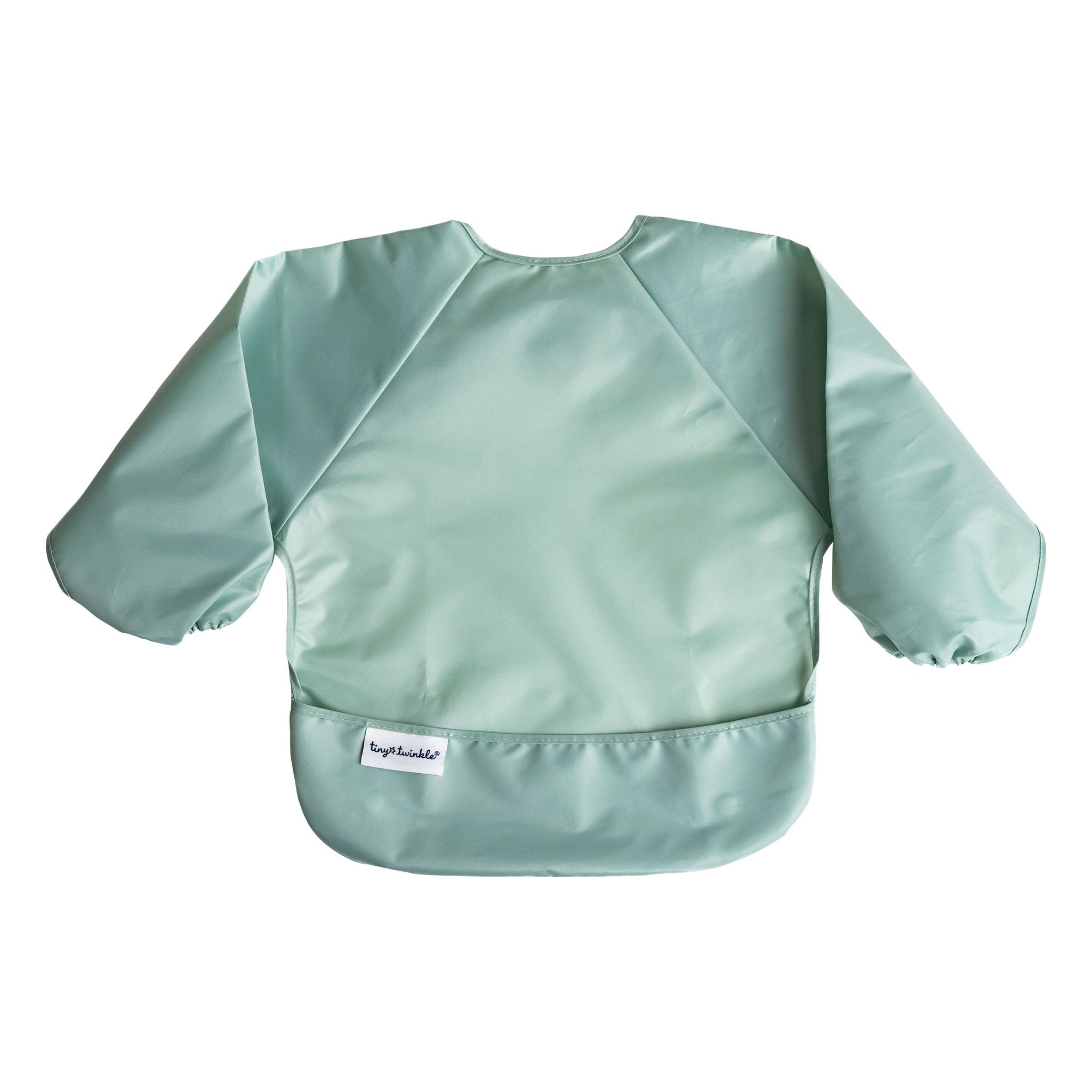 Tiny Twinkle - Mess - Proof Long Sleeve Bib 2 Pack - Sage, Charcoal - Small/Large