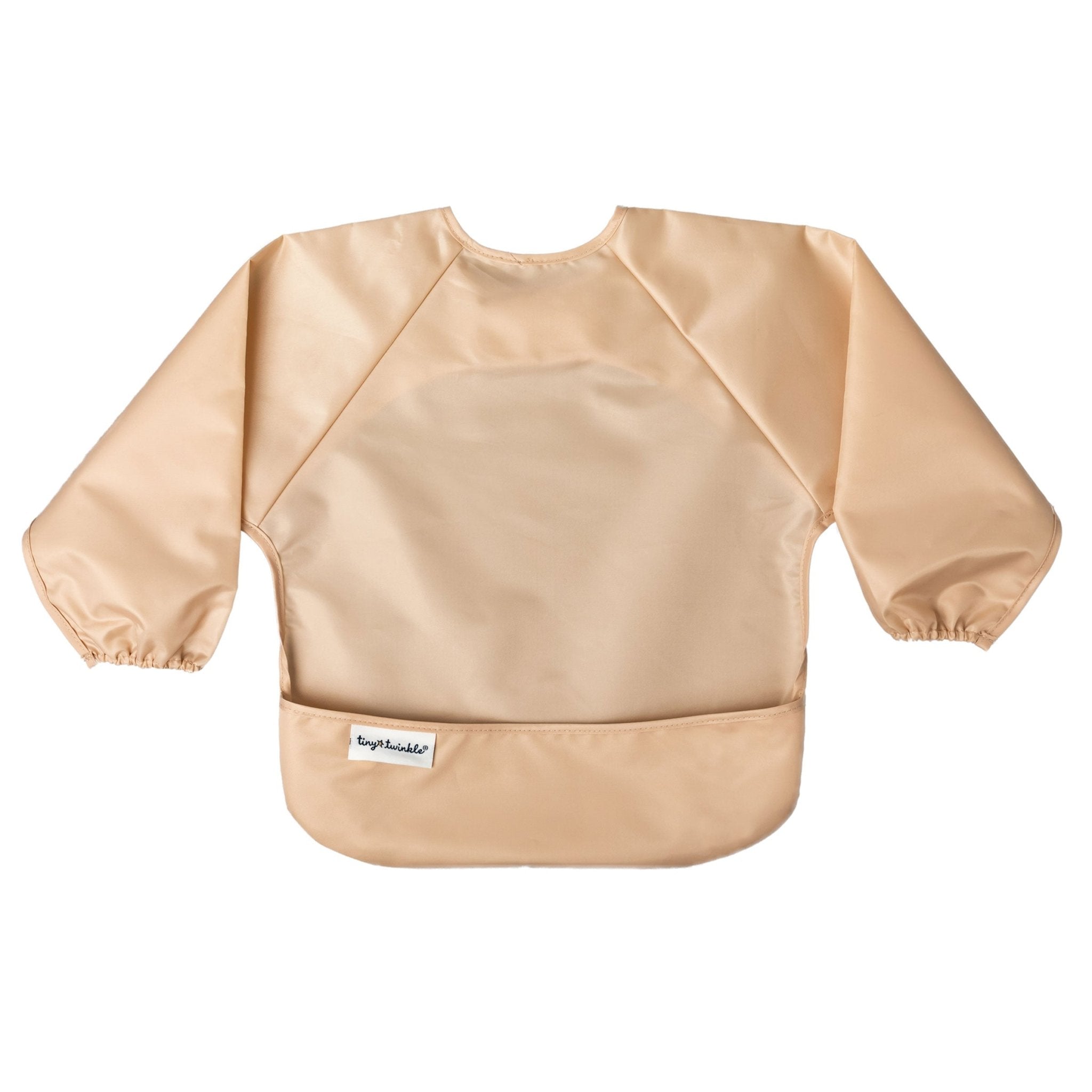 Tiny Twinkle - Mess - Proof Long Sleeve Bib 2 Pack - Sand, Cinnamon - Small/Large