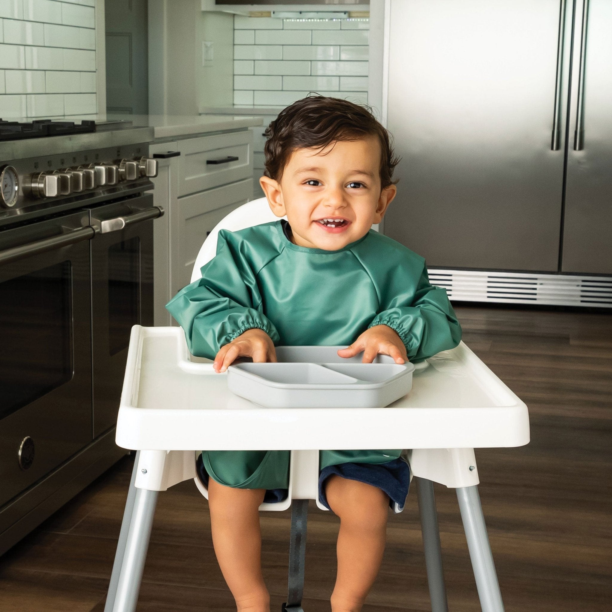 Tiny Twinkle - Mess - Proof Long Sleeve Bib 2 Pack - Slate, Olive - Small/Large