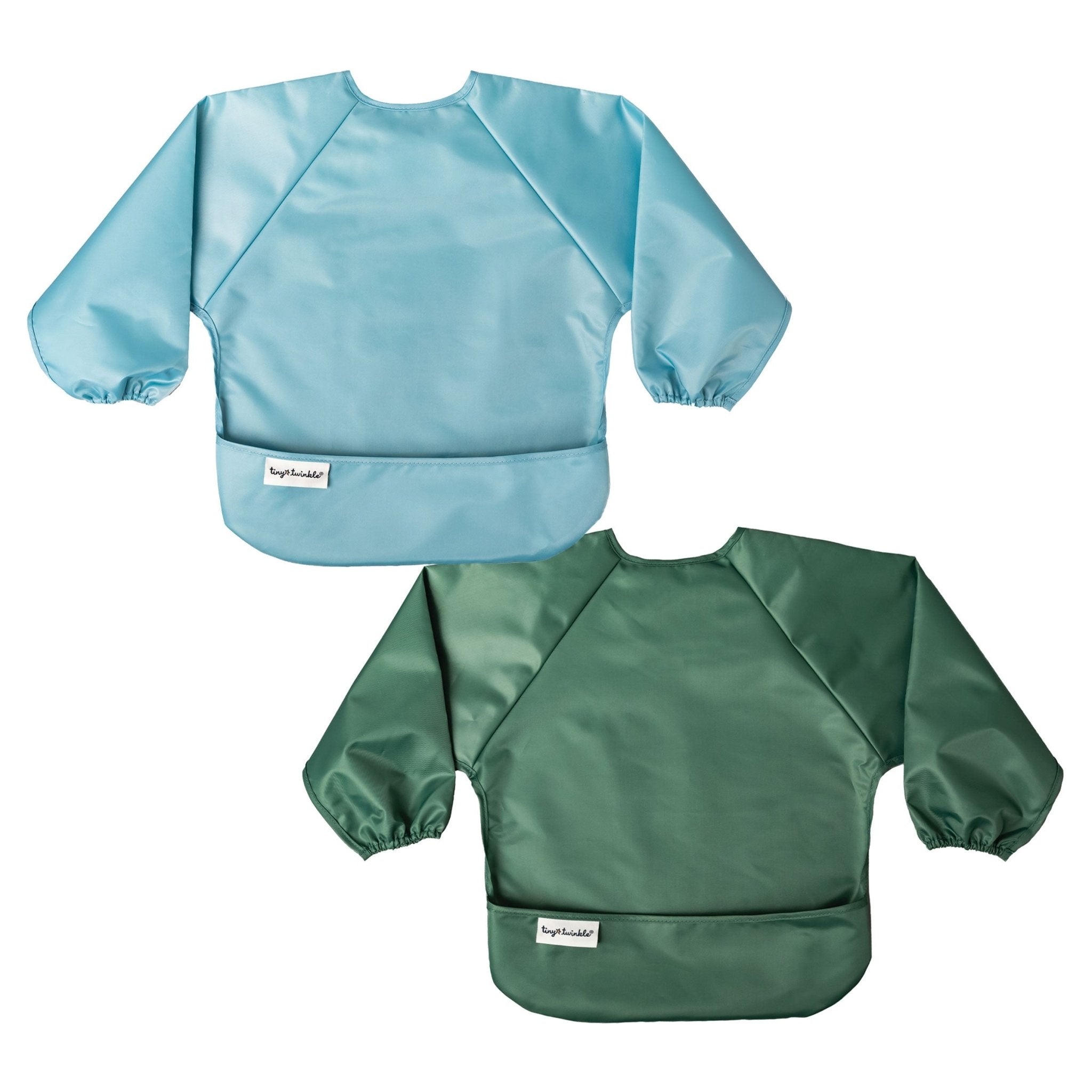 Tiny Twinkle - Mess - Proof Long Sleeve Bib 2 Pack - Slate, Olive - Small/Large