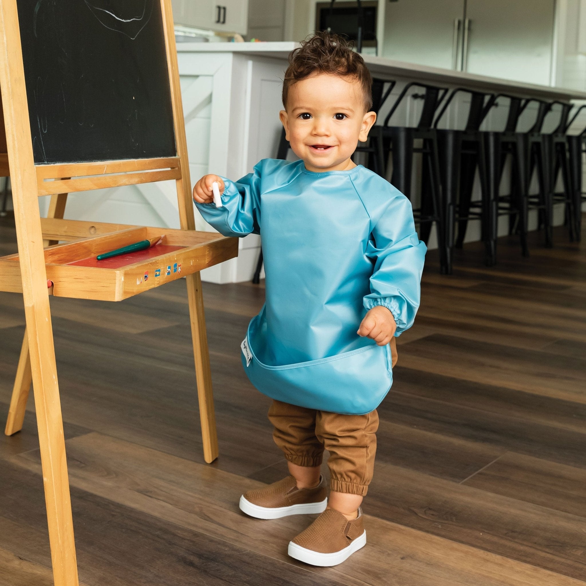 Tiny Twinkle - Mess - Proof Long Sleeve Bib 2 Pack - Slate, Olive - Small/Large