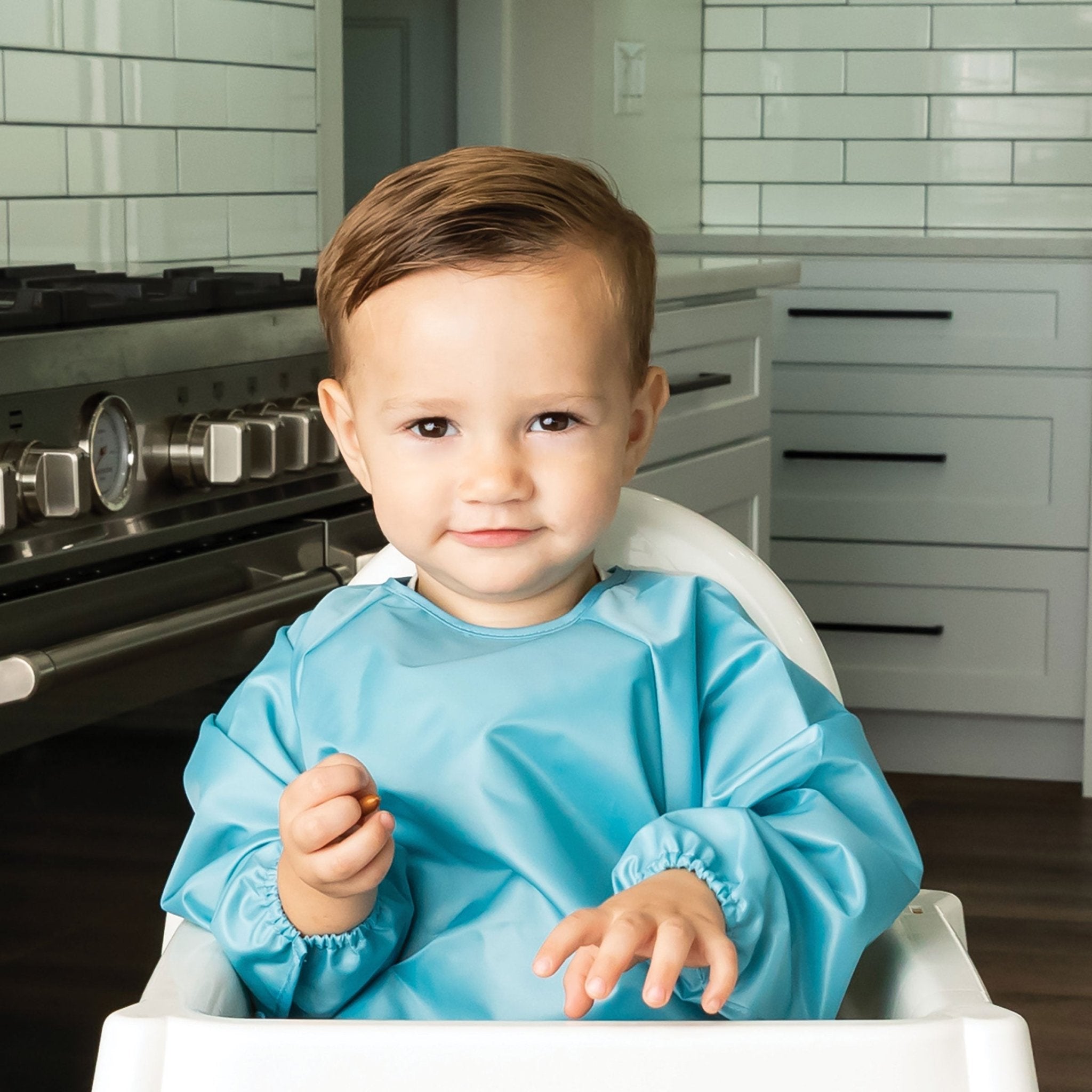 Tiny Twinkle - Mess - Proof Long Sleeve Bib 2 Pack - Slate, Olive - Small/Large