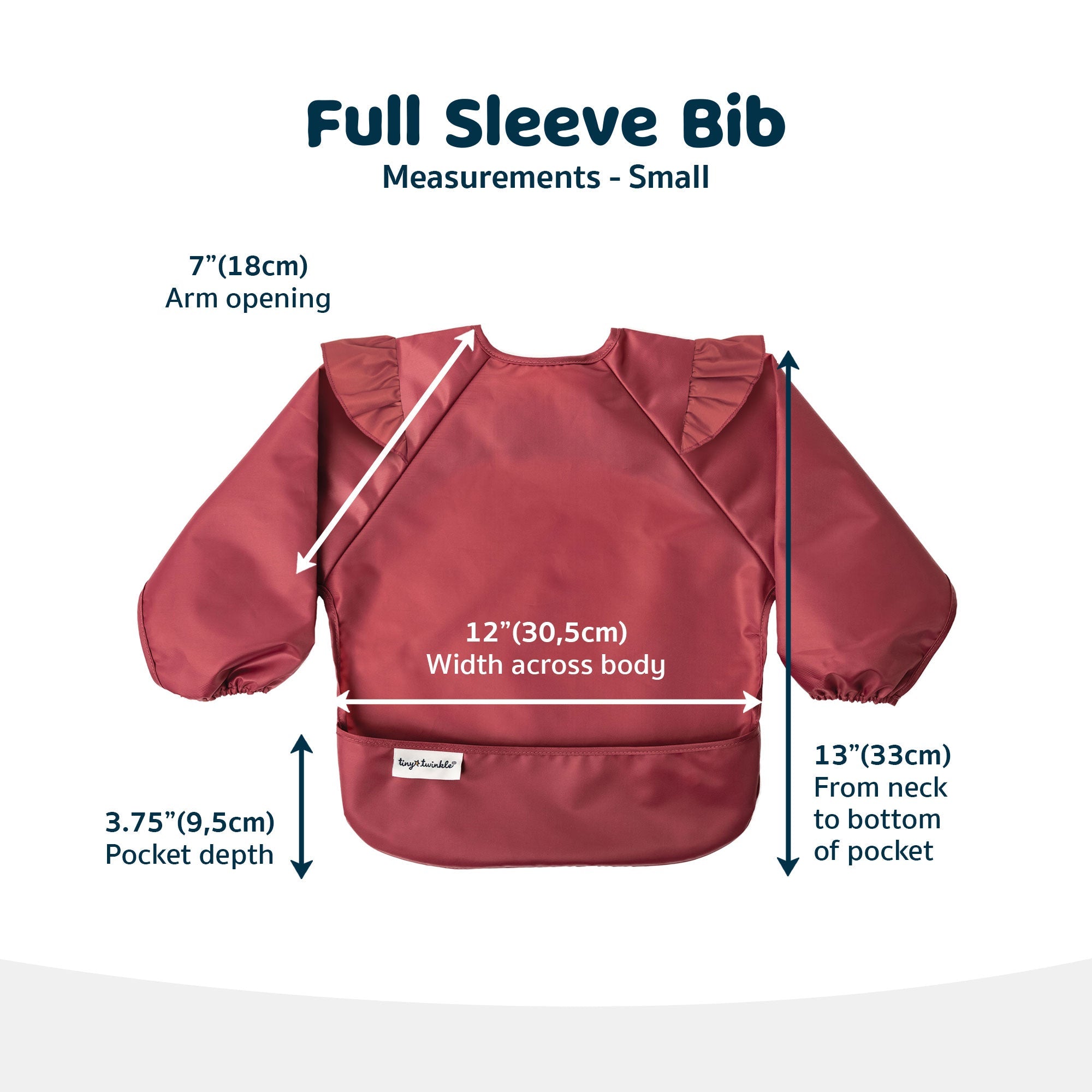 Tiny Twinkle - Mess - Proof Long Sleeve Bib - Burgundy