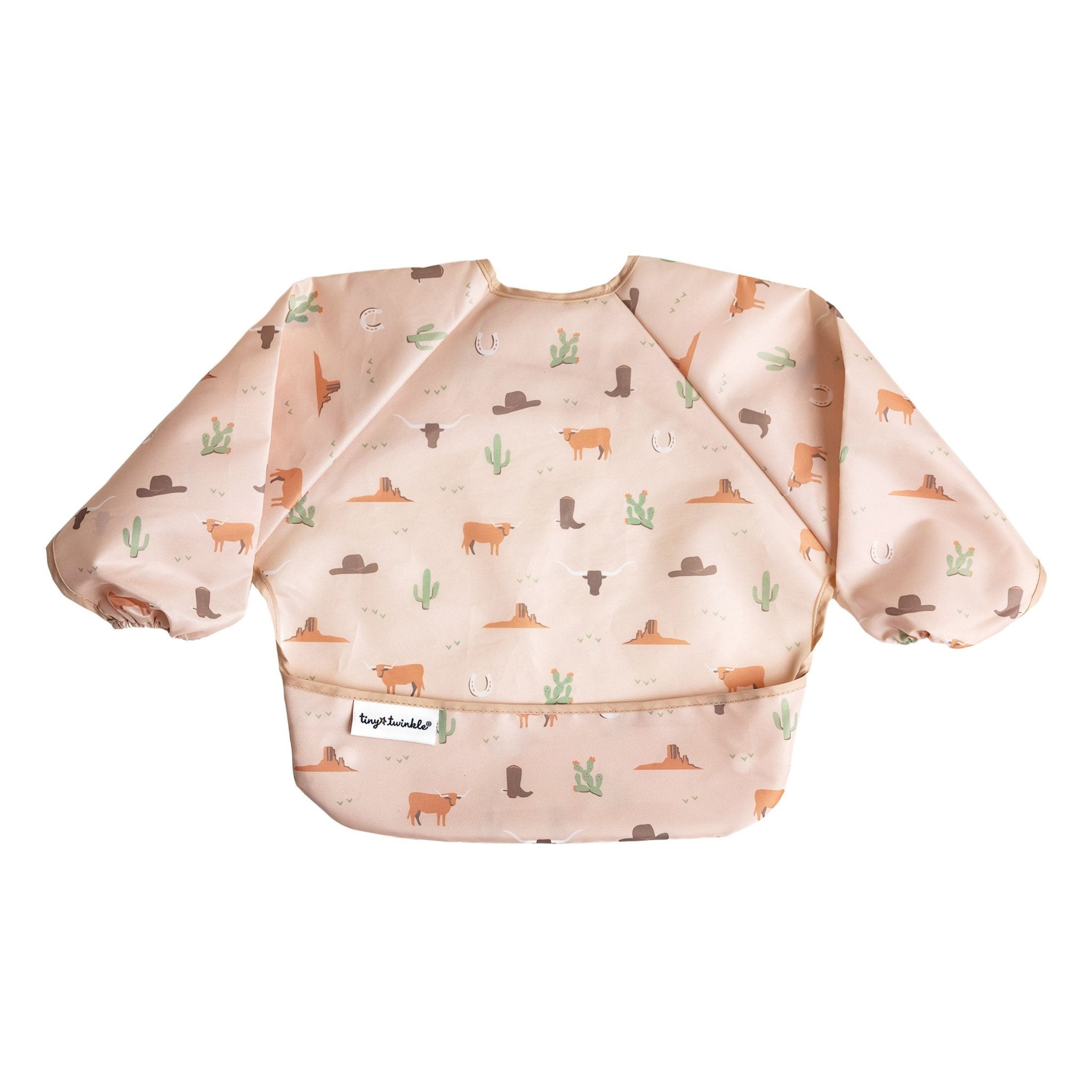 Tiny Twinkle - Mess - Proof Long Sleeve Bib - Cowboy - Small/Large