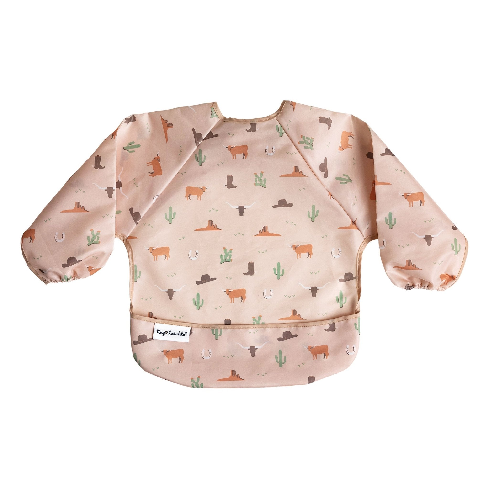Tiny Twinkle - Mess - Proof Long Sleeve Bib - Cowboy - Small/Large