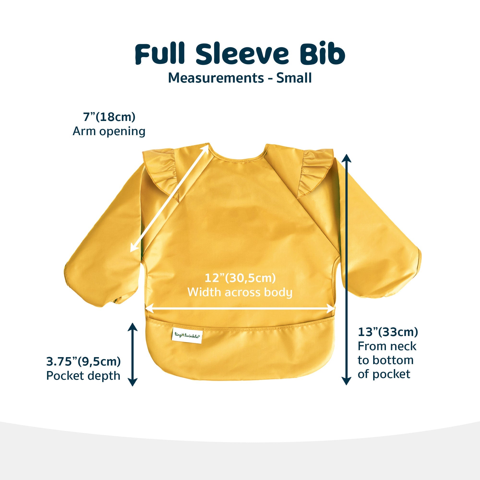 Tiny Twinkle - Mess - Proof Long Sleeve Bib - Dandelion