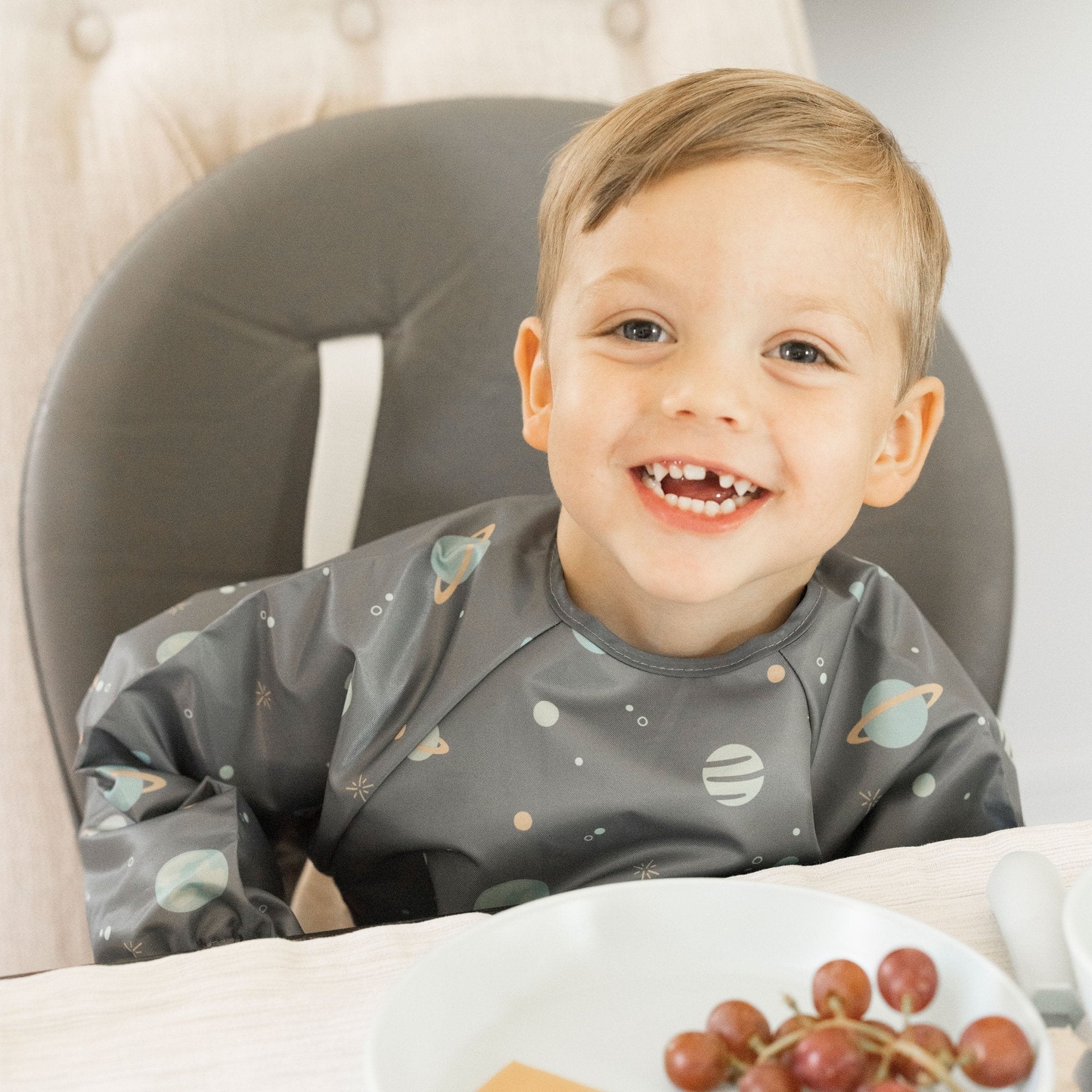 Tiny Twinkle - Mess - Proof Long Sleeve Bib - Space - Small/Large