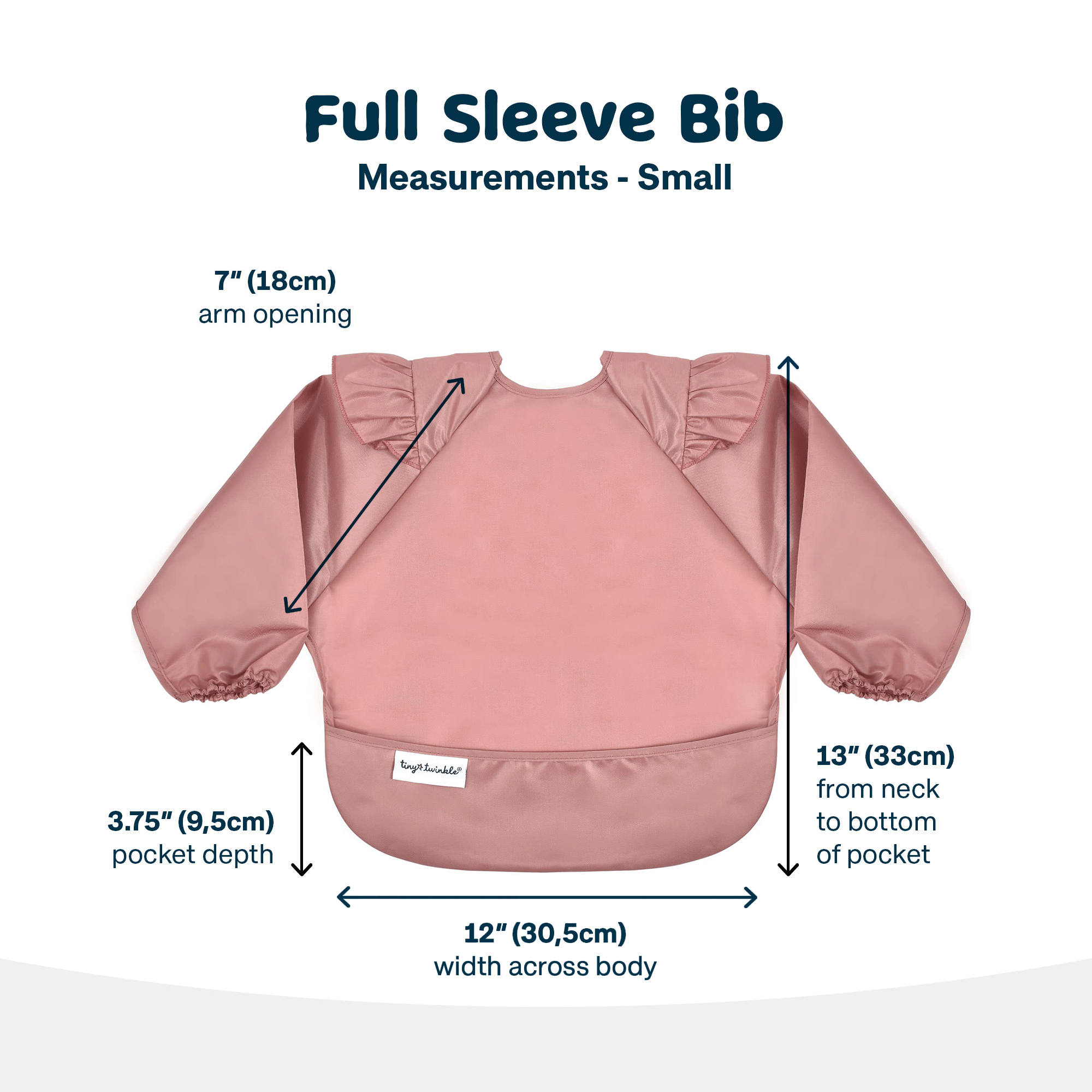 Tiny Twinkle - Mess - Proof Long Sleeve Bib - Taupe