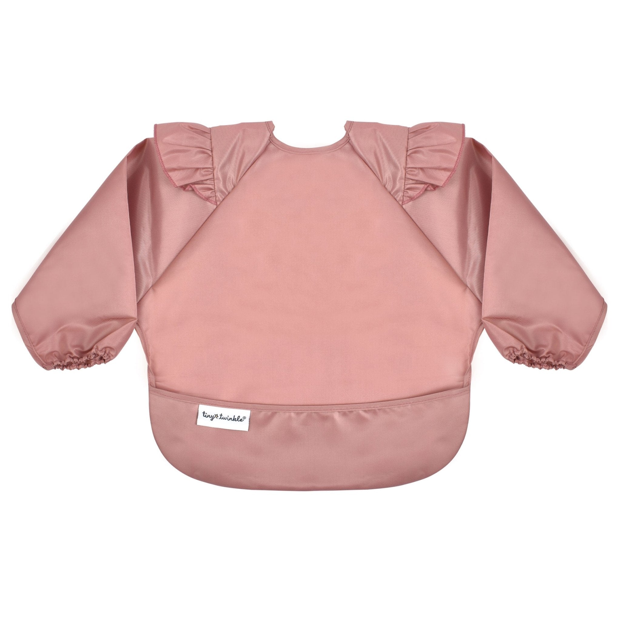 Tiny Twinkle - Mess - Proof Long Sleeve Bib - Taupe