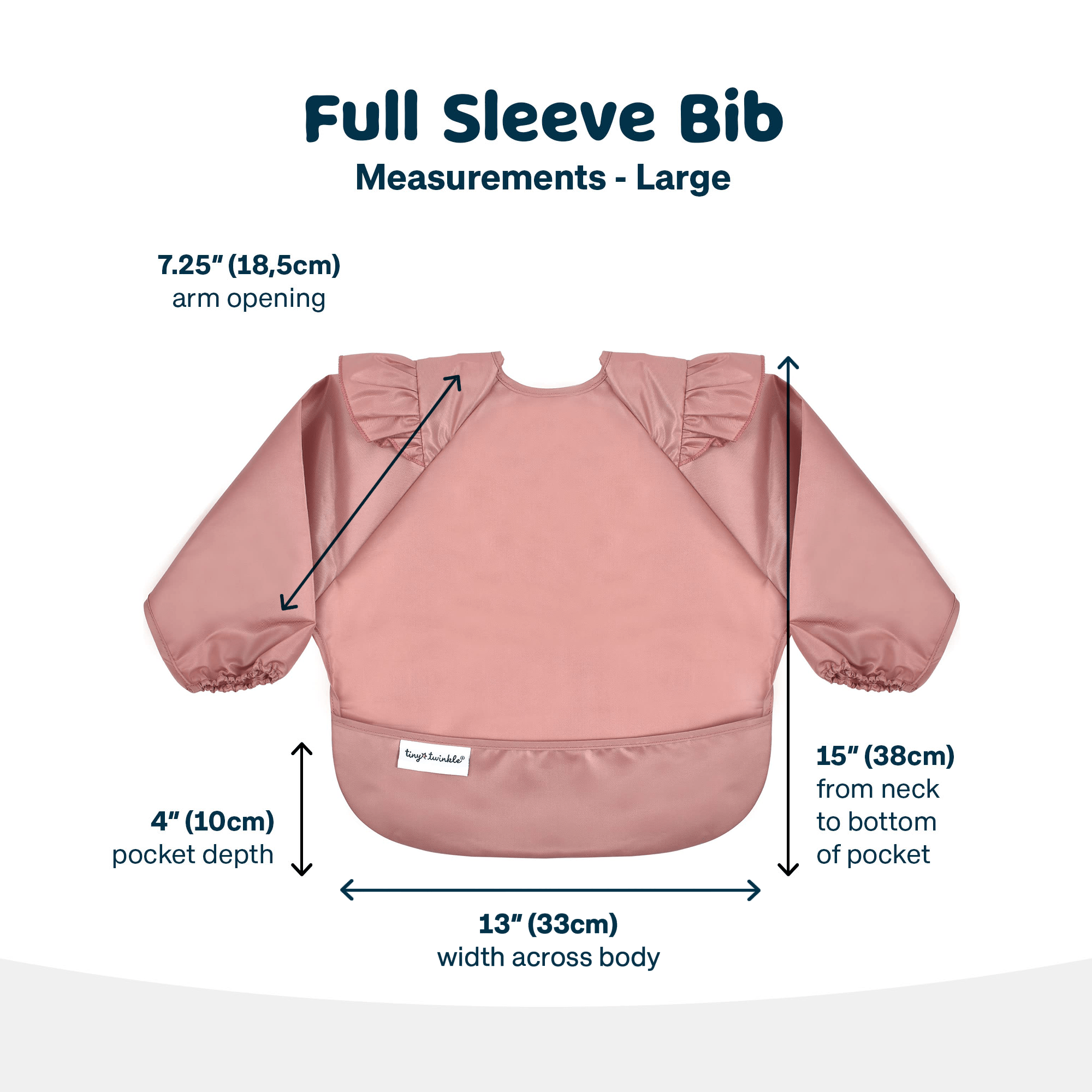 Tiny Twinkle - Mess - Proof Long Sleeve Bib - Taupe