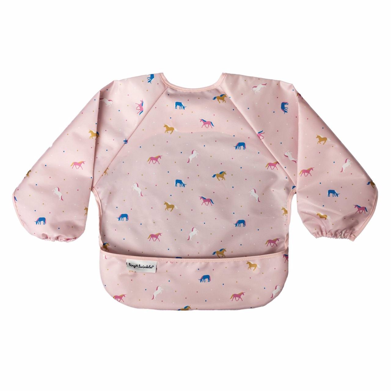 Tiny Twinkle - Mess - Proof Long Sleeve Bib - Unicorn Confetti - Small/Large