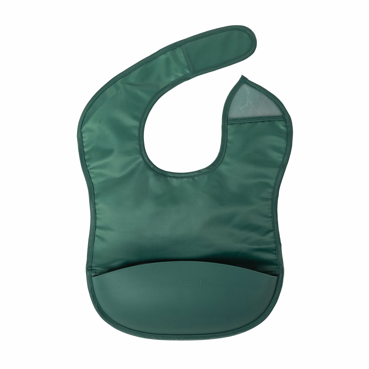 Tiny Twinkle - Mess - Proof Silicone Pocket Bib - Olive Green