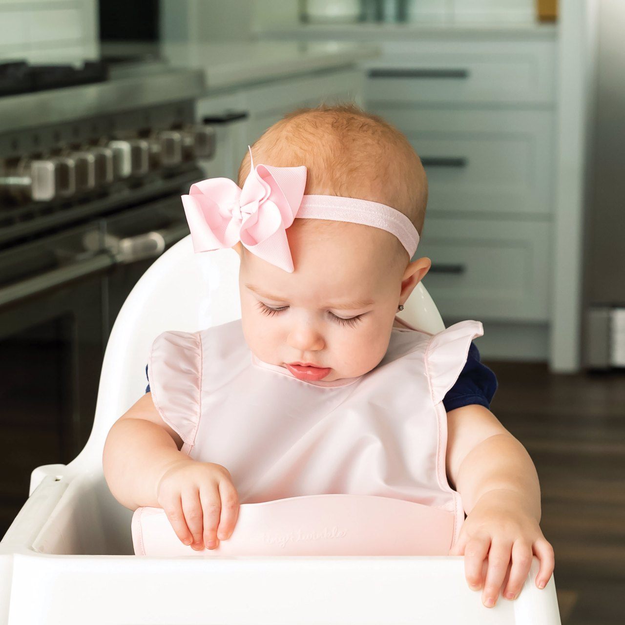 Tiny Twinkle - Mess - Proof Silicone Pocket Bib - Rose