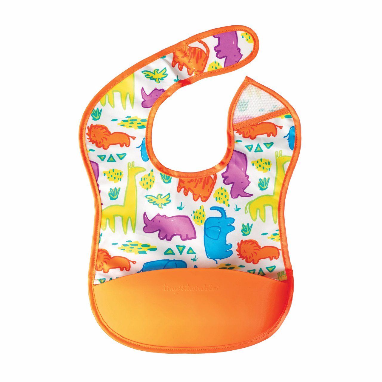 Tiny Twinkle - Mess - Proof Silicone Pocket Bib - Safari