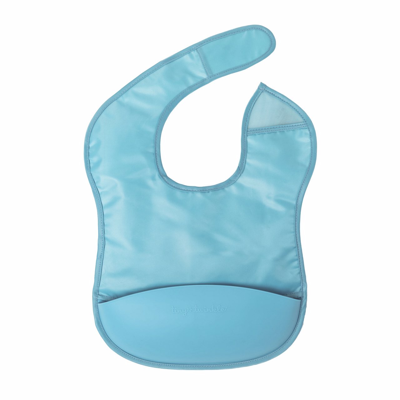 Tiny Twinkle - Mess - Proof Silicone Pocket Bib - Slate Blue