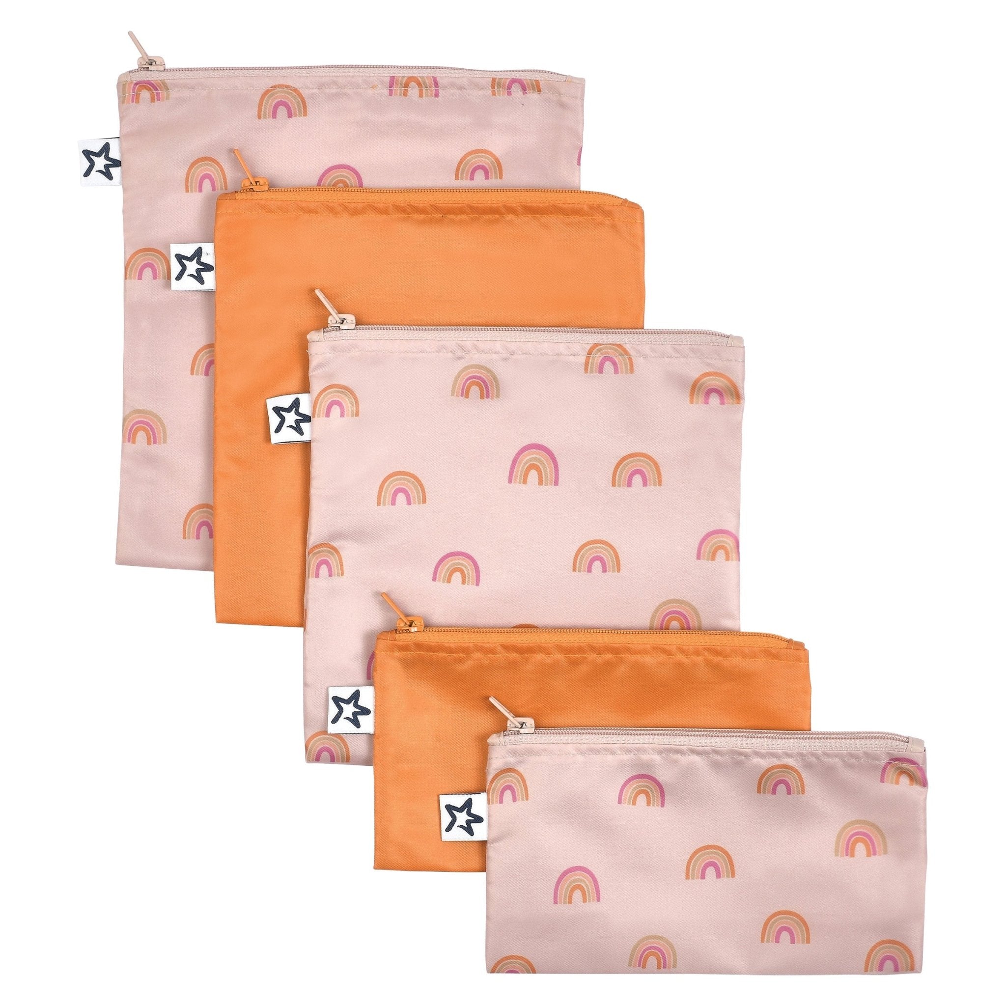 Tiny Twinkle - Mess - Proof Snack Bag 5 Pack - Boho Rainbow