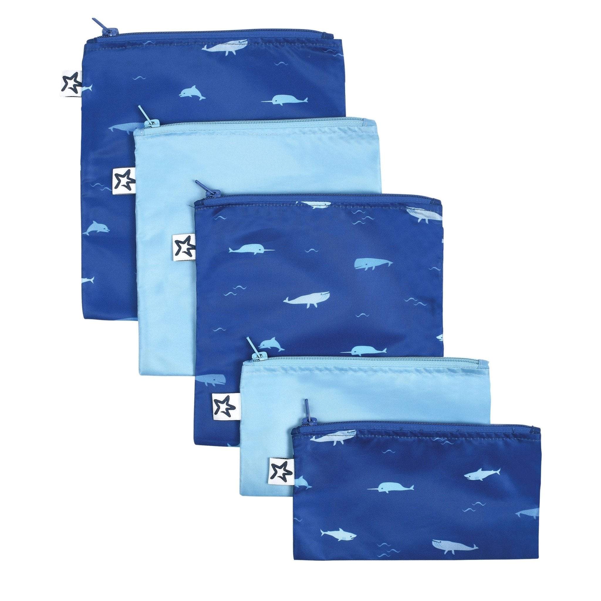Tiny Twinkle - Mess - Proof Snack Bag 5 Pack - Ocean
