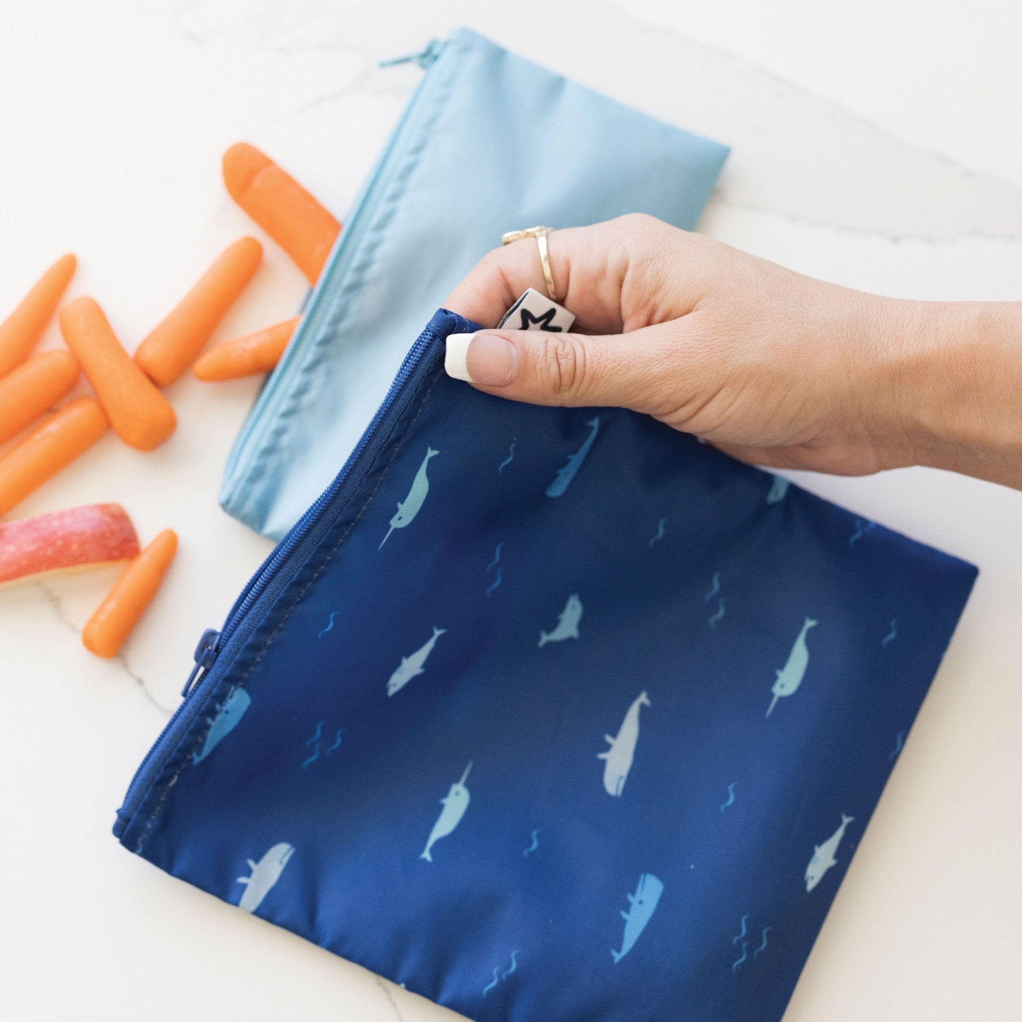 Tiny Twinkle - Mess - Proof Snack Bag 5 Pack - Ocean