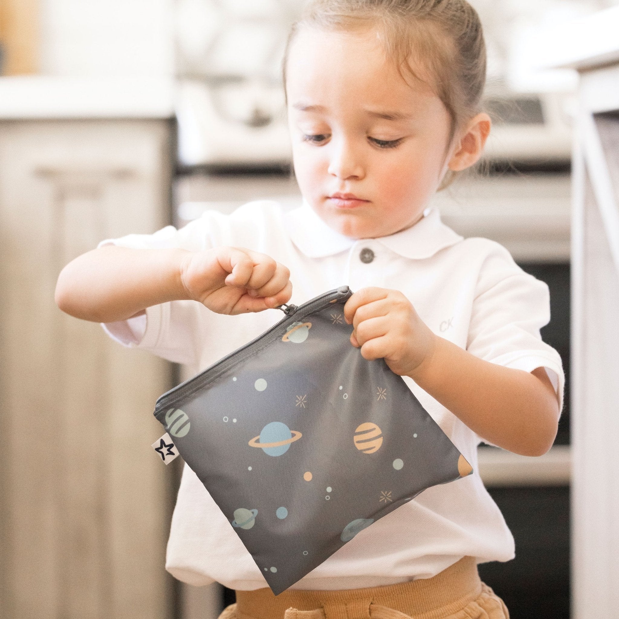 Tiny Twinkle - Mess - Proof Snack Bag 5 Pack - Space