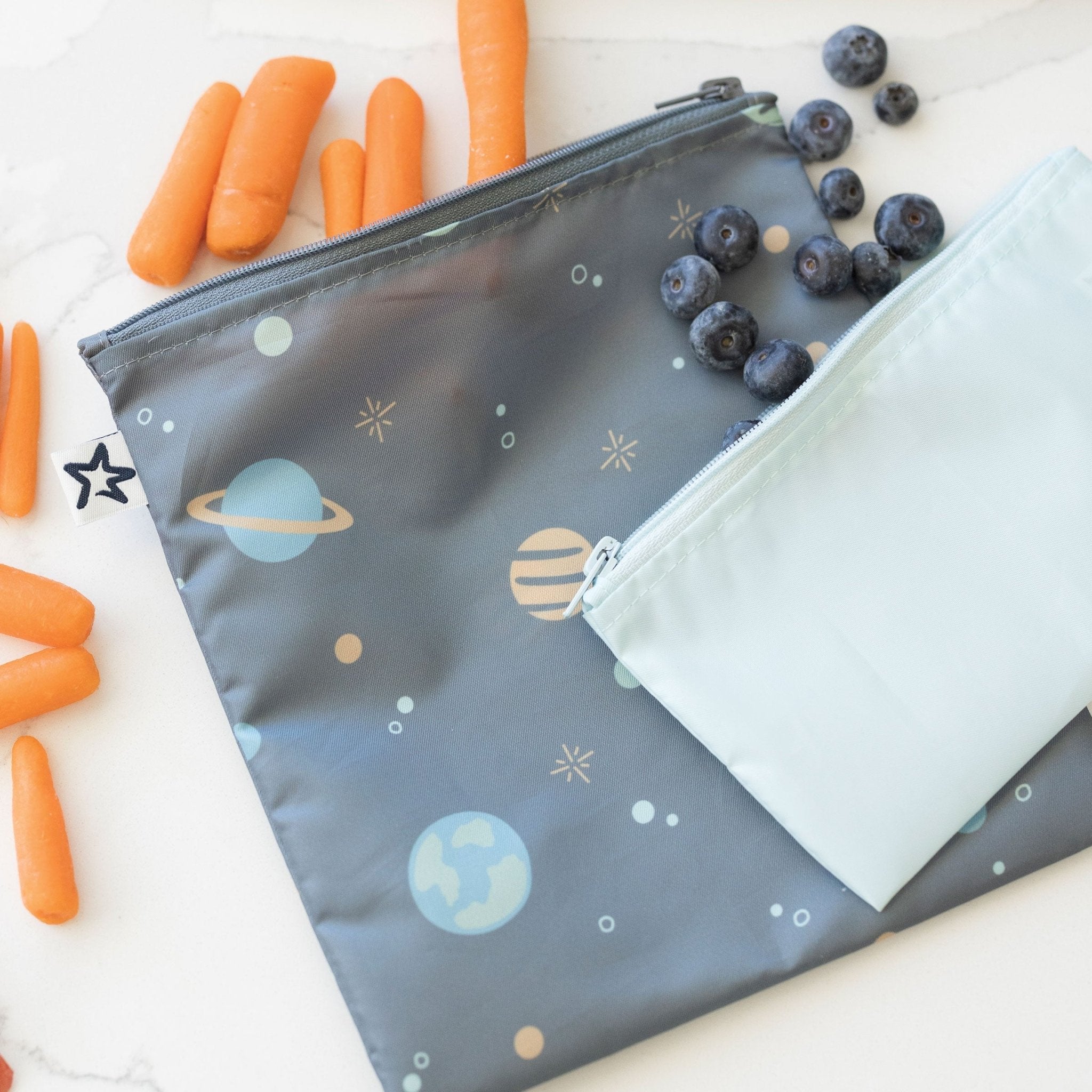 Tiny Twinkle - Mess - Proof Snack Bag 5 Pack - Space