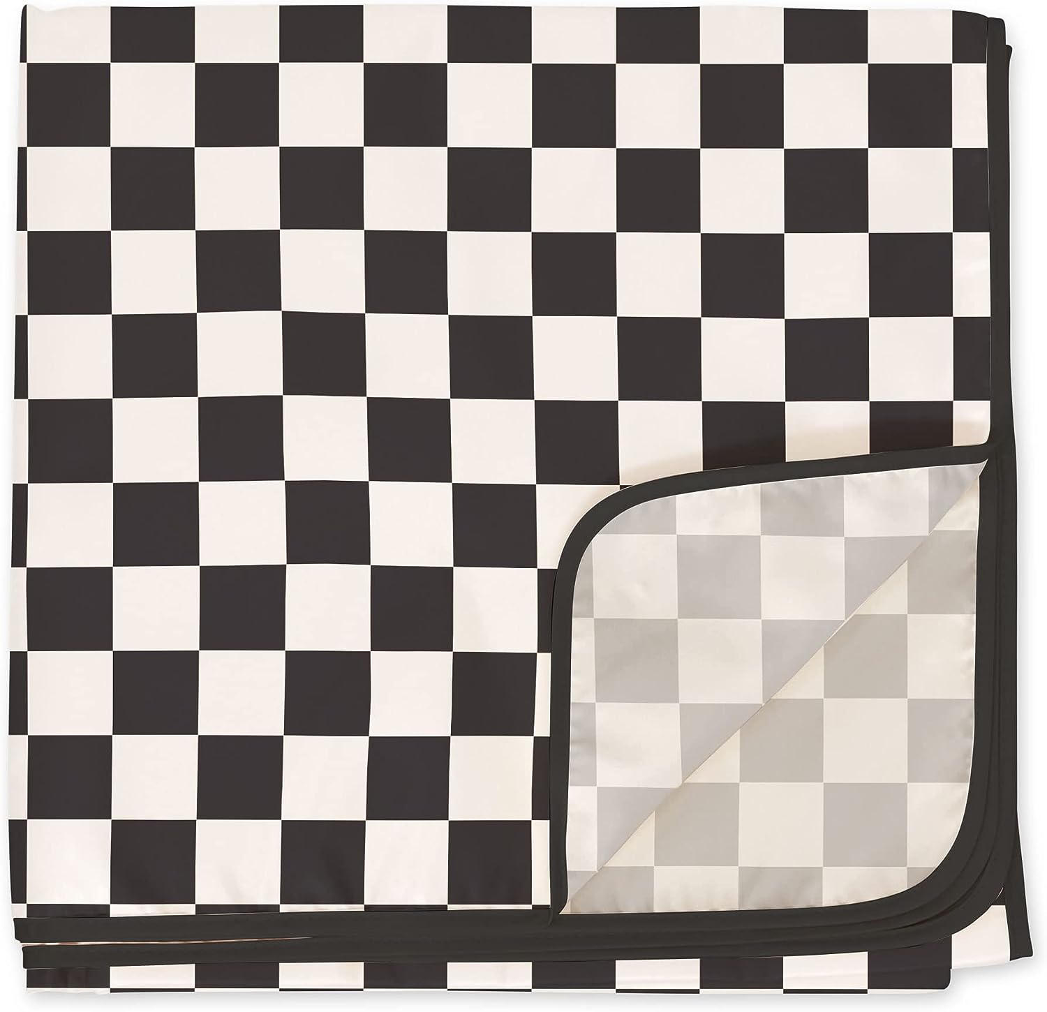 Tiny Twinkle - Mess - Proof Splat Mat for Mealtime and Playtime - Black Checker