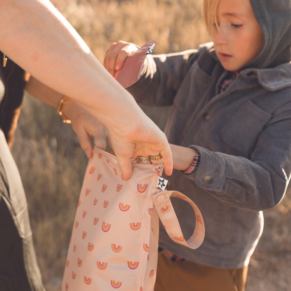 Tiny Twinkle - Mess - Proof Wet Bag 2 Pack - Flutter