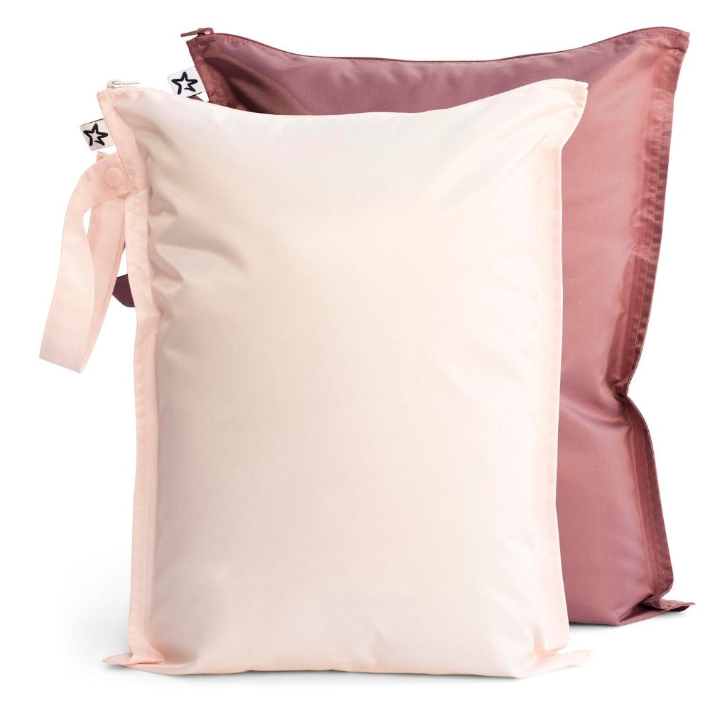 Tiny Twinkle - Mess - Proof Wet Bag 2 Pack - Rose & Burgundy