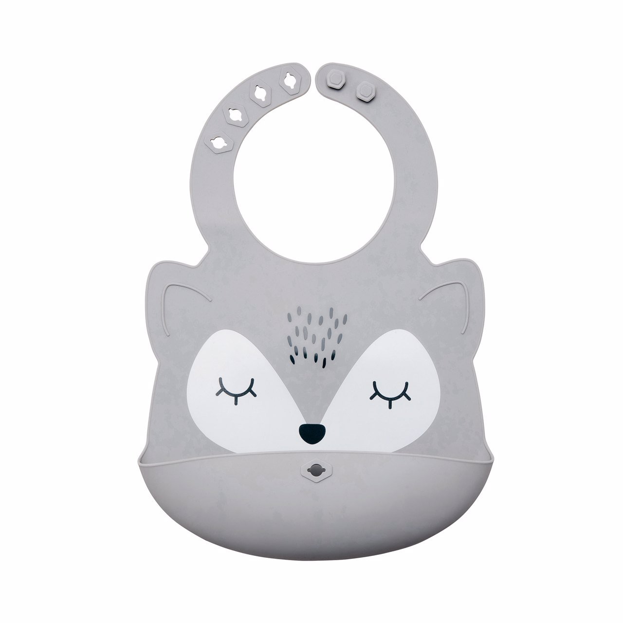 Tiny Twinkle - Silicone Roll - up Bib - Grey Fox